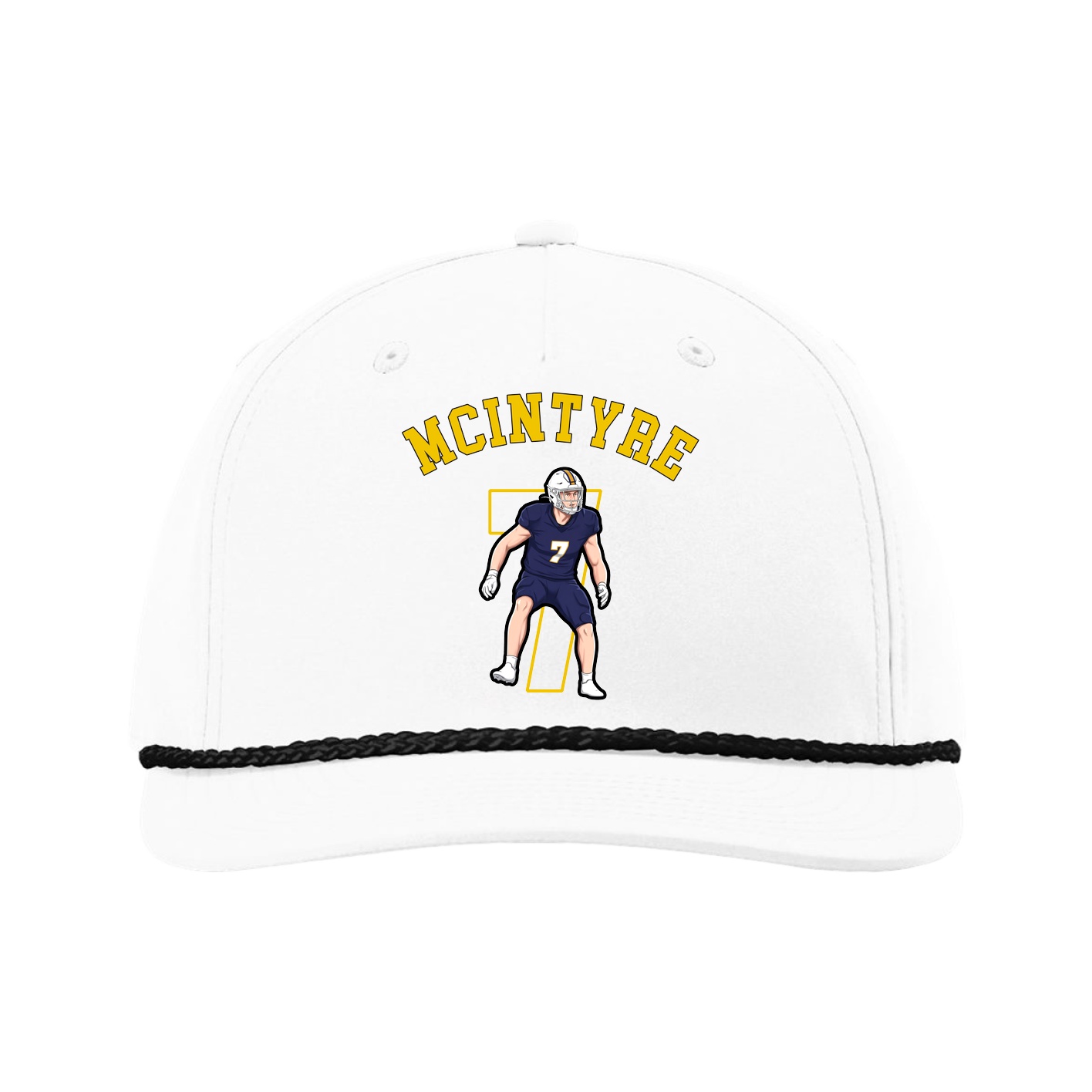 Five-Panel Classic Rope Cap — Shirsey Arch in White