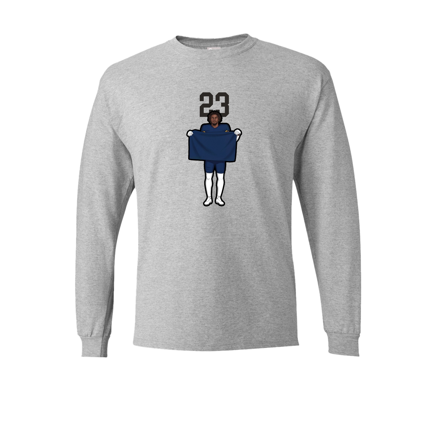 Long Sleeve Tee — Number Top in Grey