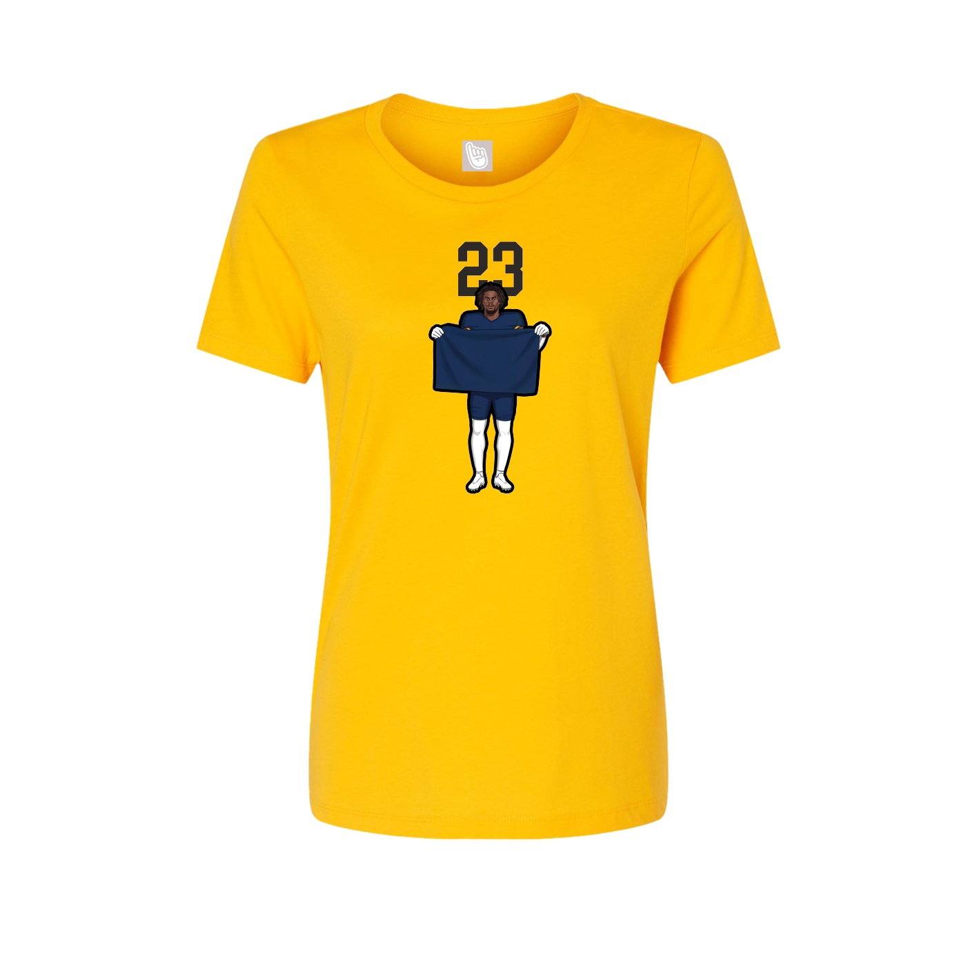 Fitted Women's Tee — Number Top in Gold