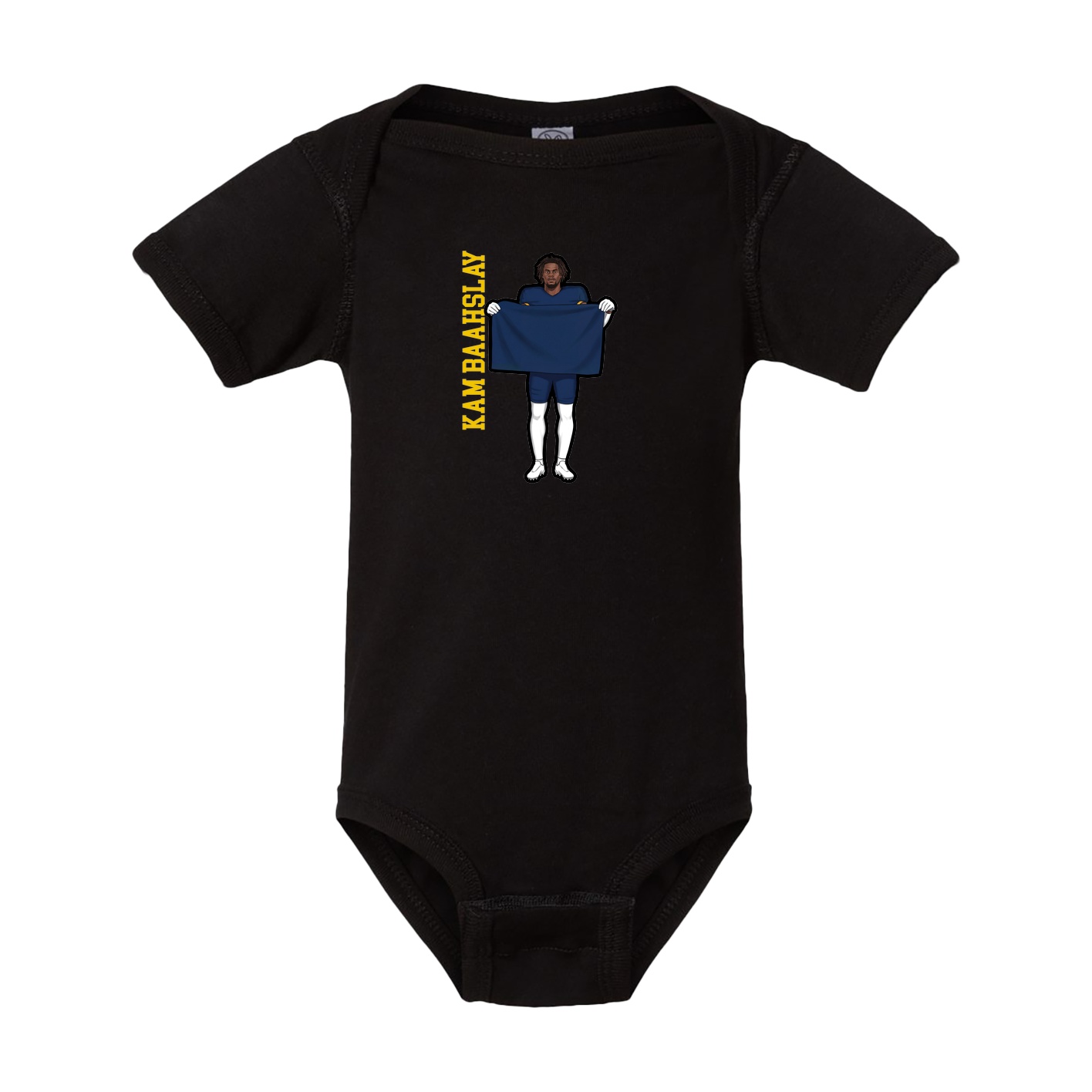 Baby Onesie — Name Vertical in Black
