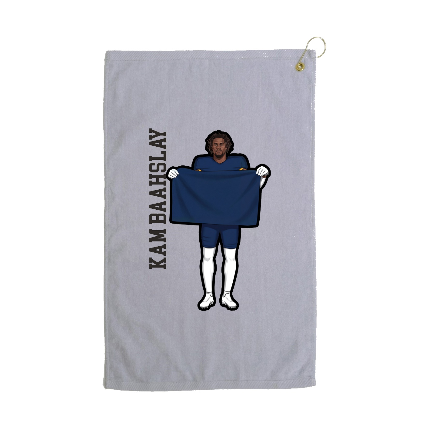 Golf Towel — Name Vertical in Grey