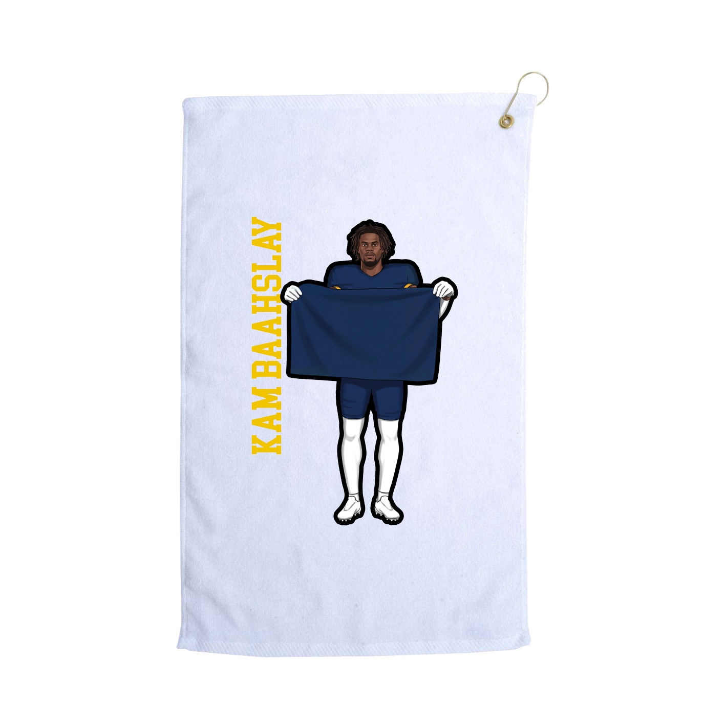 Golf Towel — Name Vertical in White