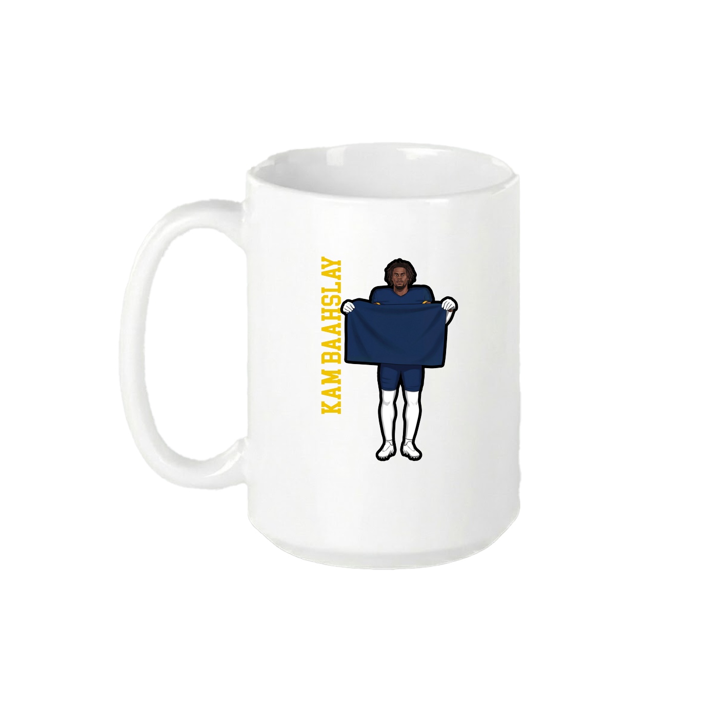 15oz Coffee Mug — Name Vertical in White