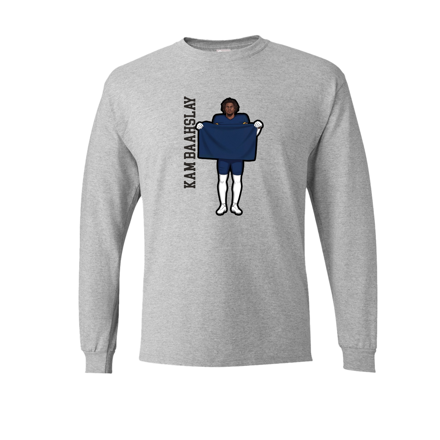 Long Sleeve Tee — Name Vertical in Grey