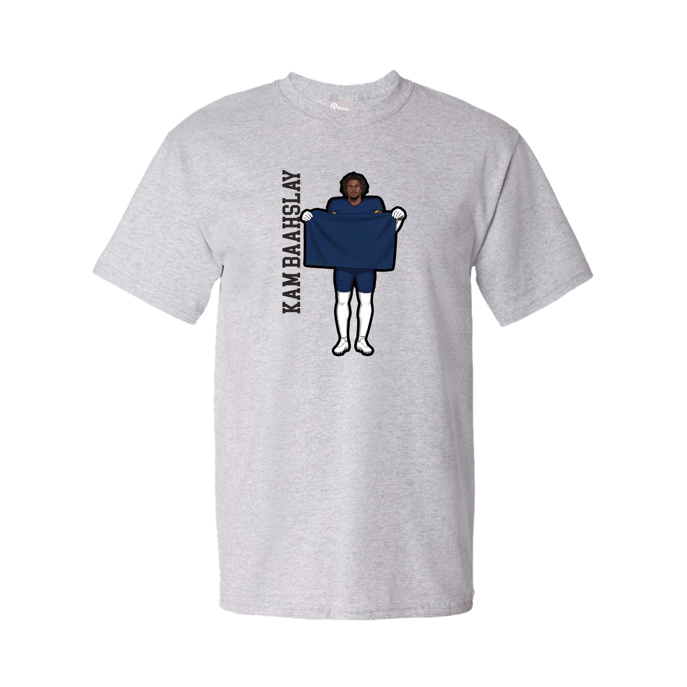 Youth Tee — Name Vertical in Grey