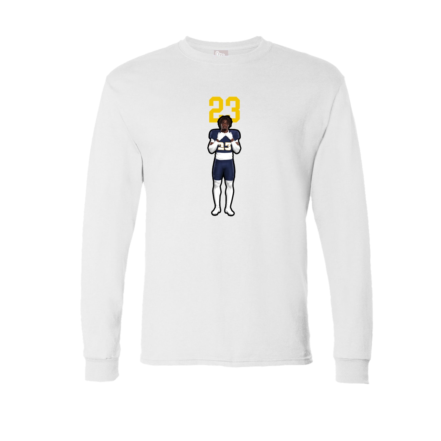 Long Sleeve Tee — Number Top in White