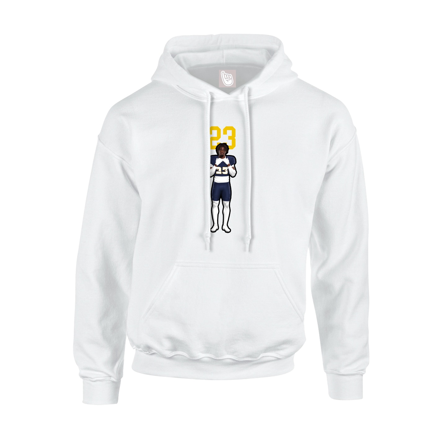 Youth Hoodie — Number Top in White