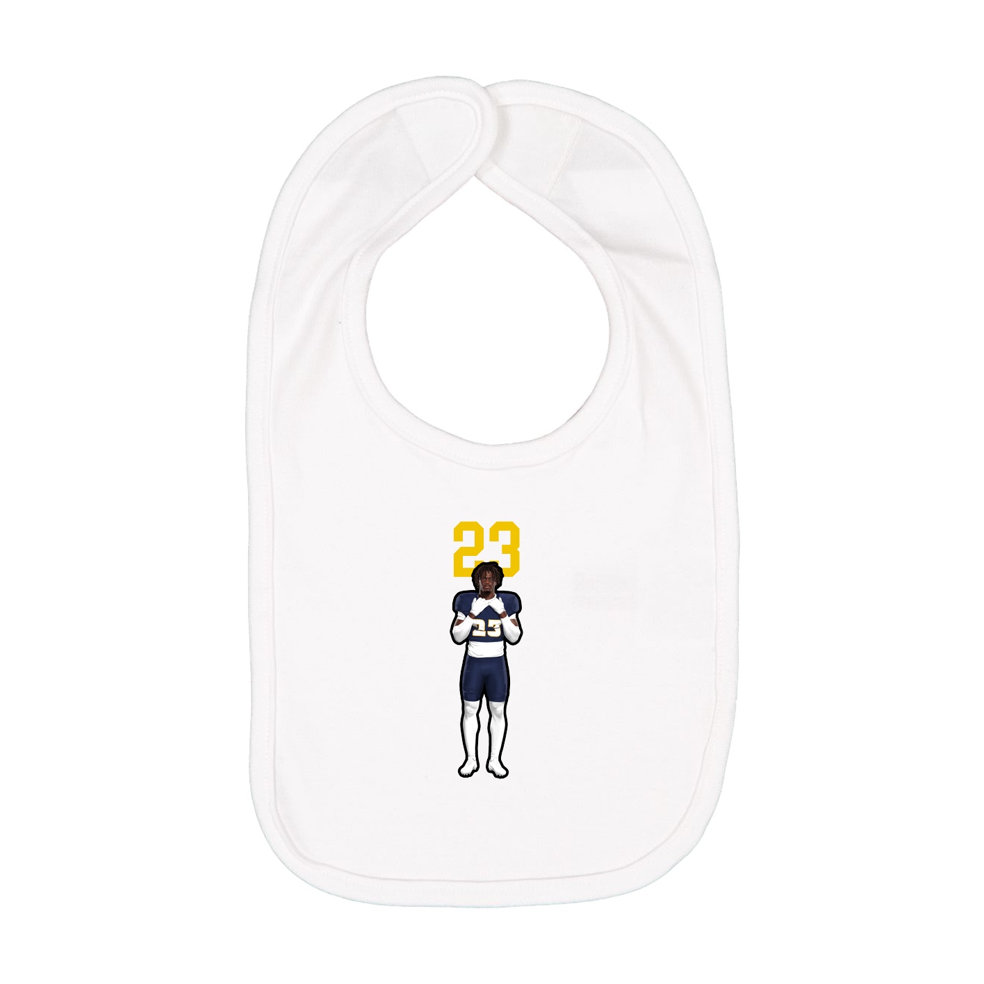 Infant Bib — Number Top in White