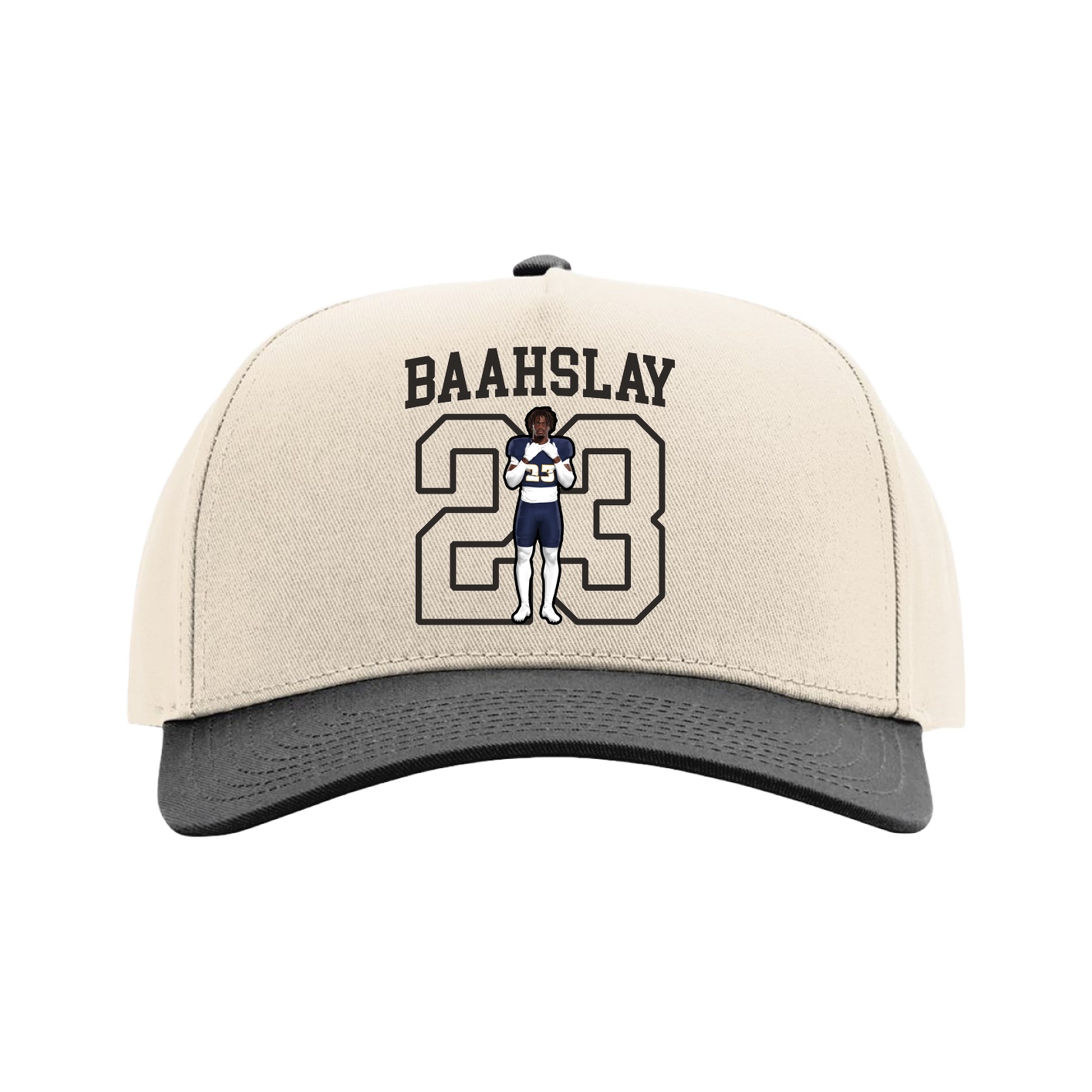 Full Fabric Five-Panel Champ Cap — Shirsey in Cream/Black