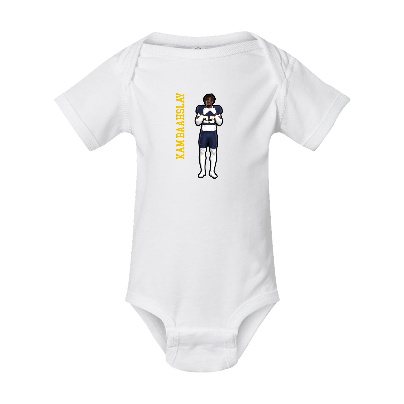 Baby Onesie — Name Vertical in White