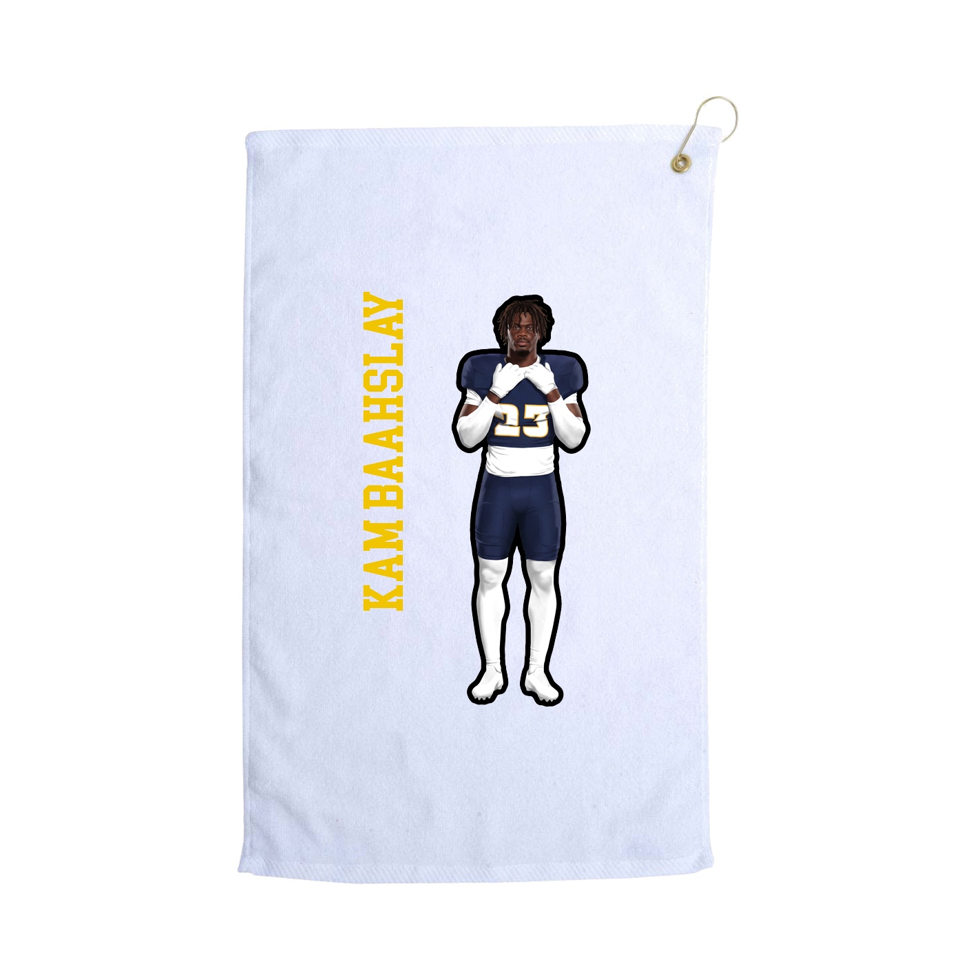 Golf Towel — Name Vertical in White