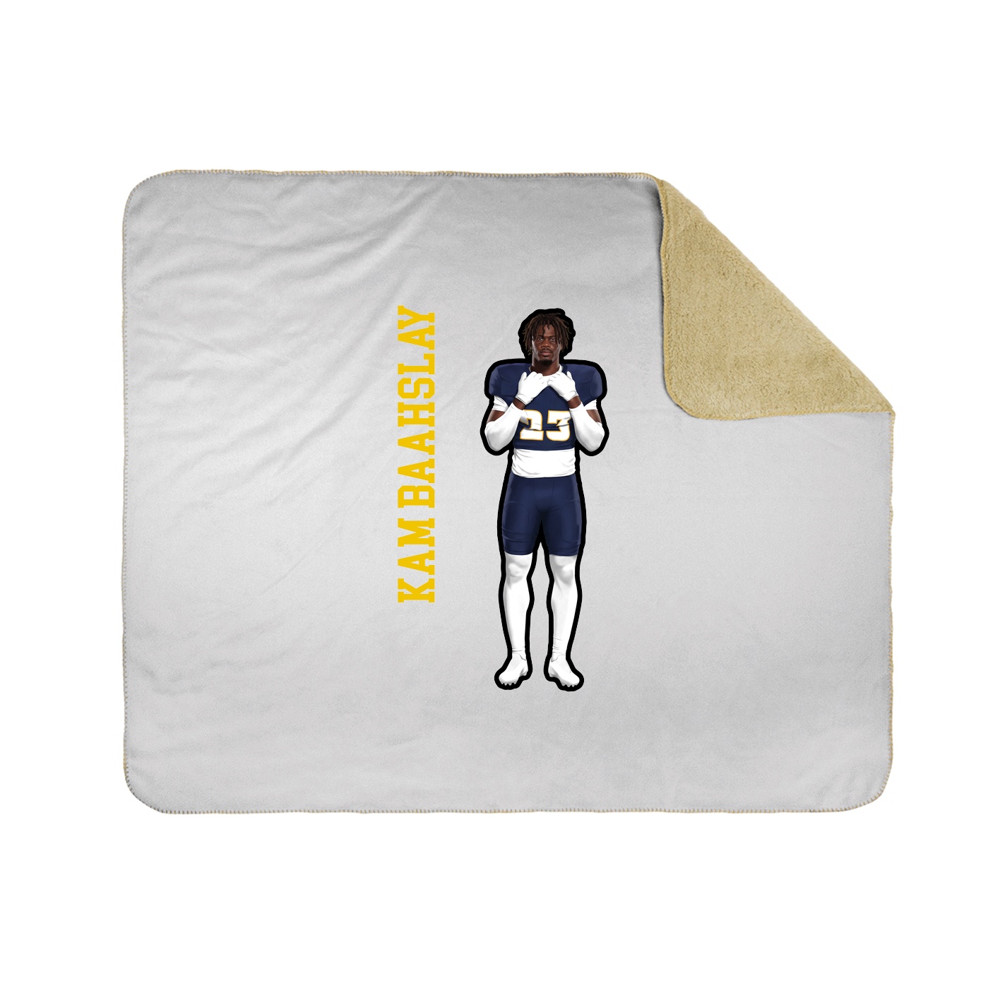 Throw Blanket — Name Vertical in White
