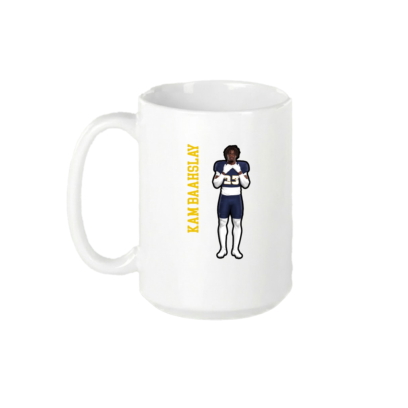15oz Coffee Mug — Name Vertical in White