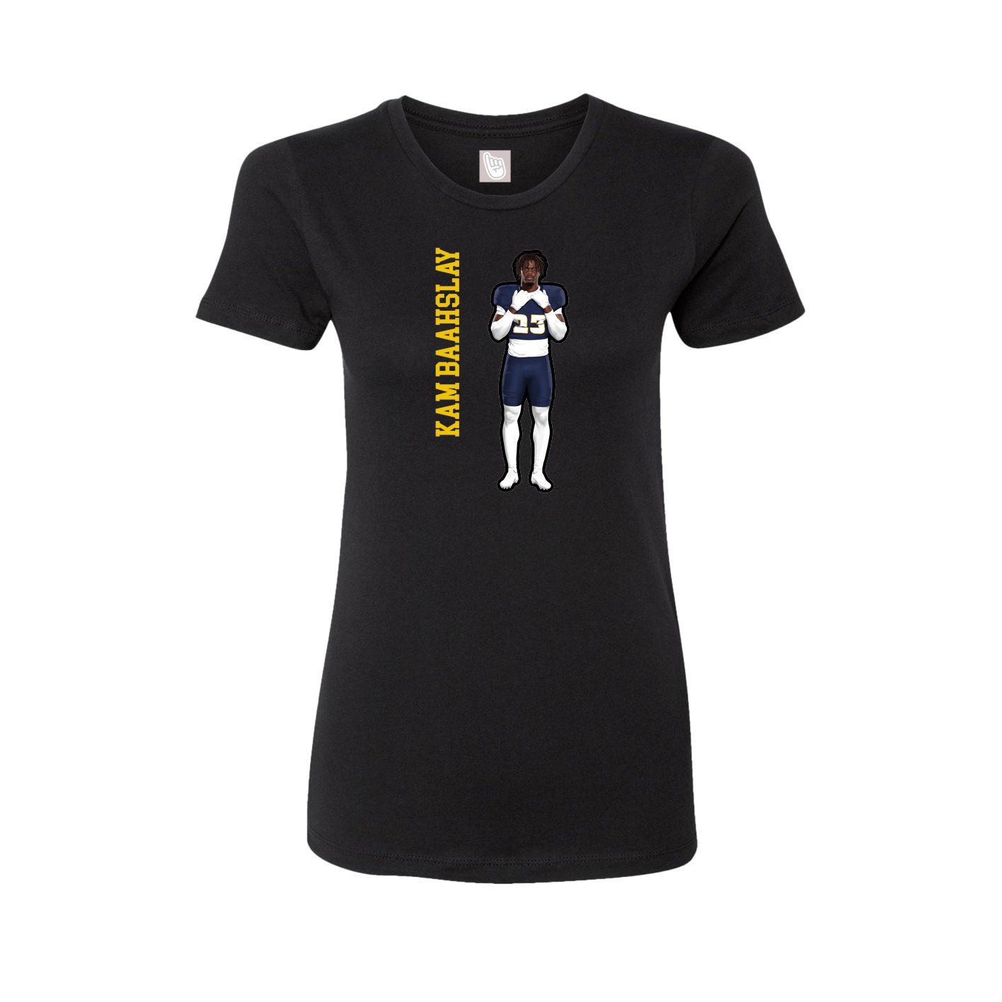 Womens Tee — Name Vertical in Black