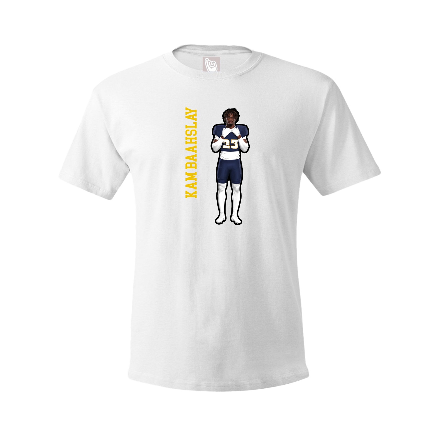 Youth Tee — Name Vertical in White
