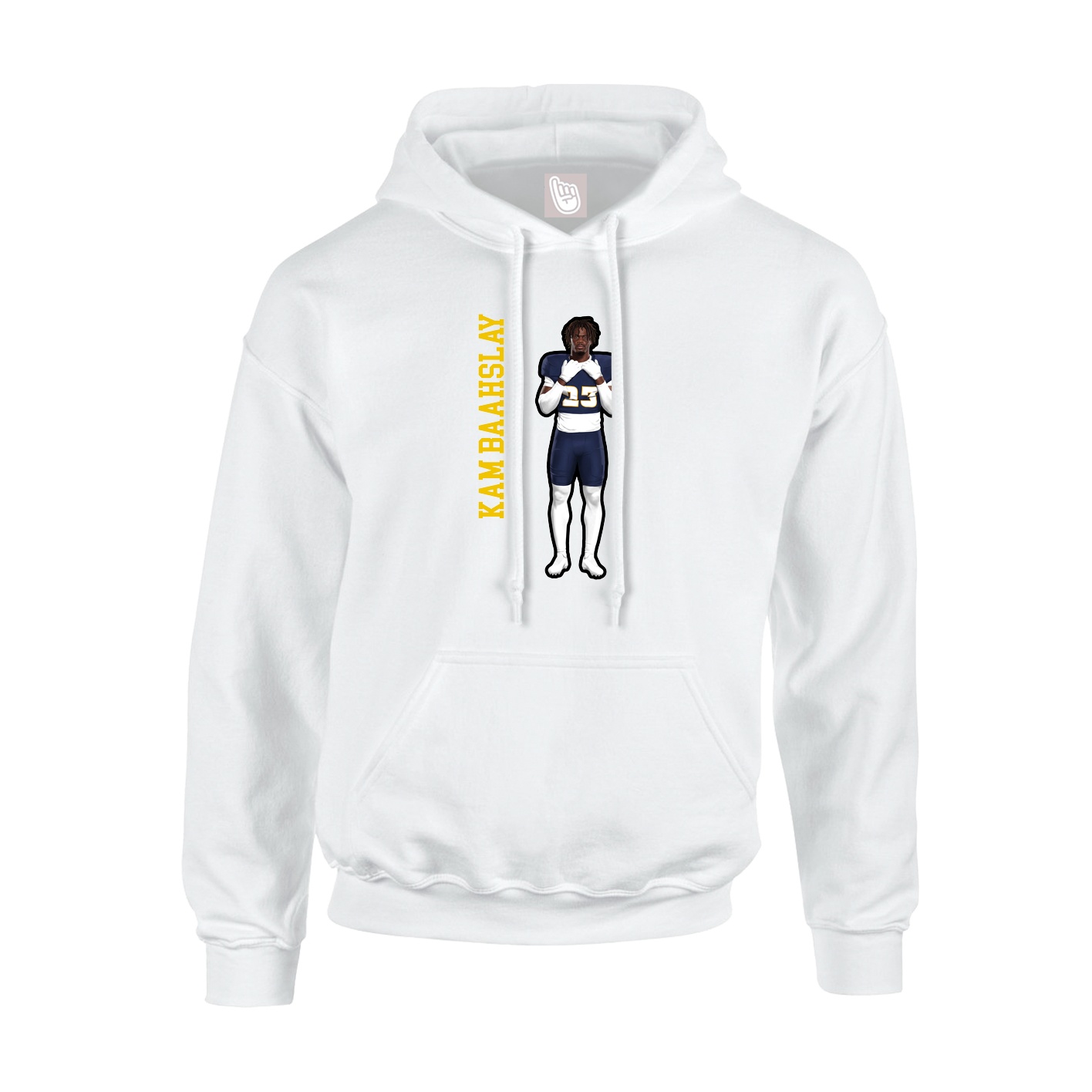 Hoodie — Name Vertical in White