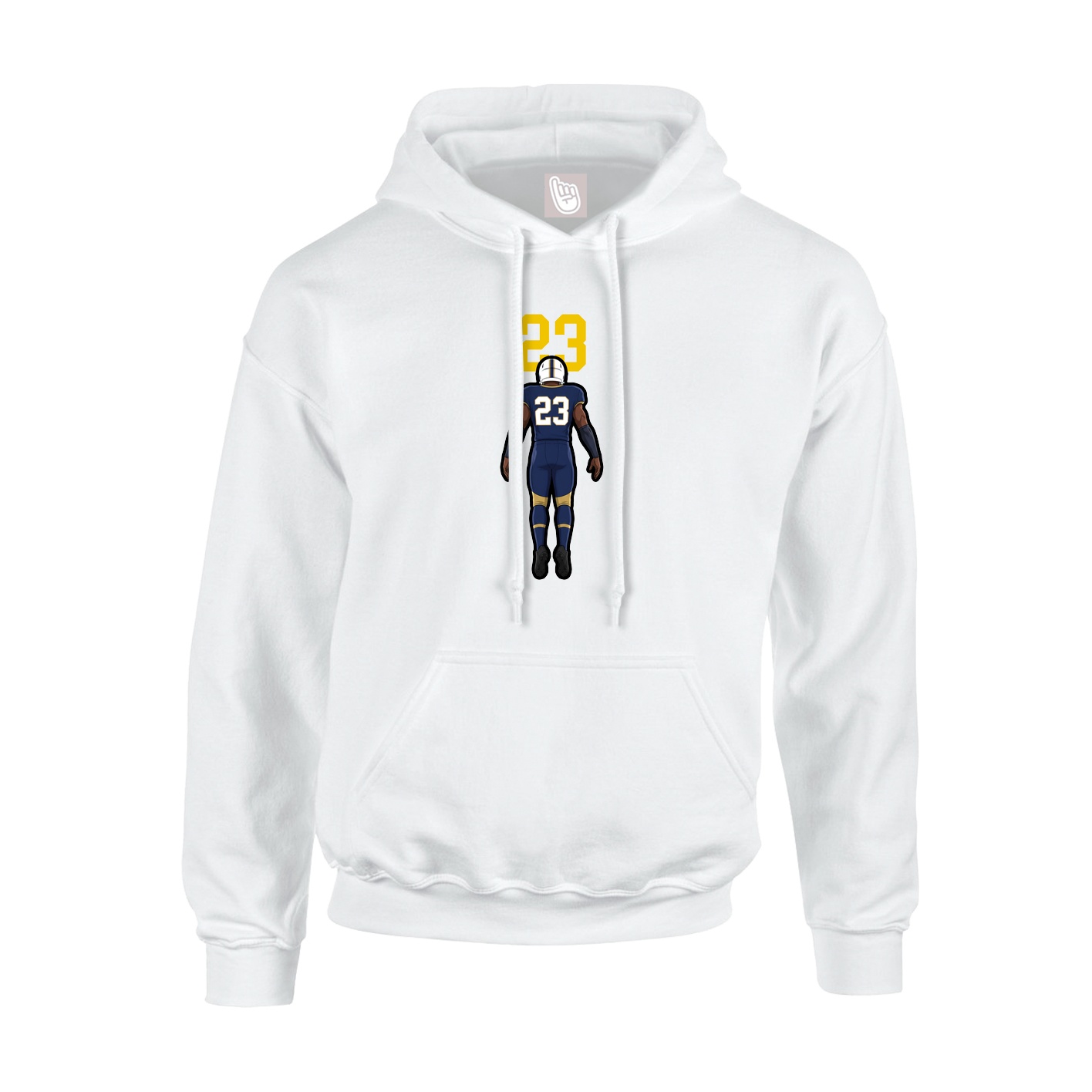 Youth Hoodie — Number Top in White