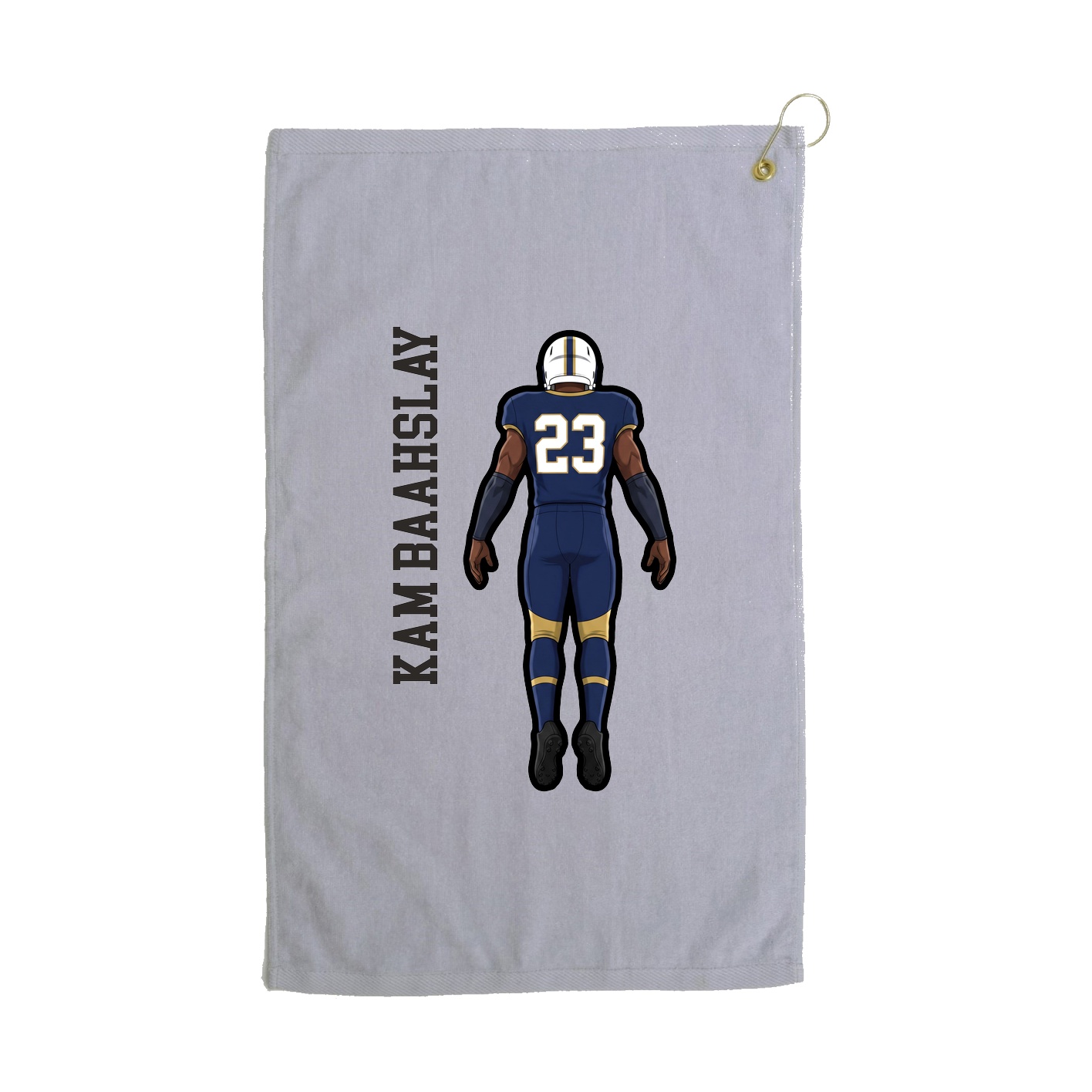 Golf Towel — Name Vertical in Grey