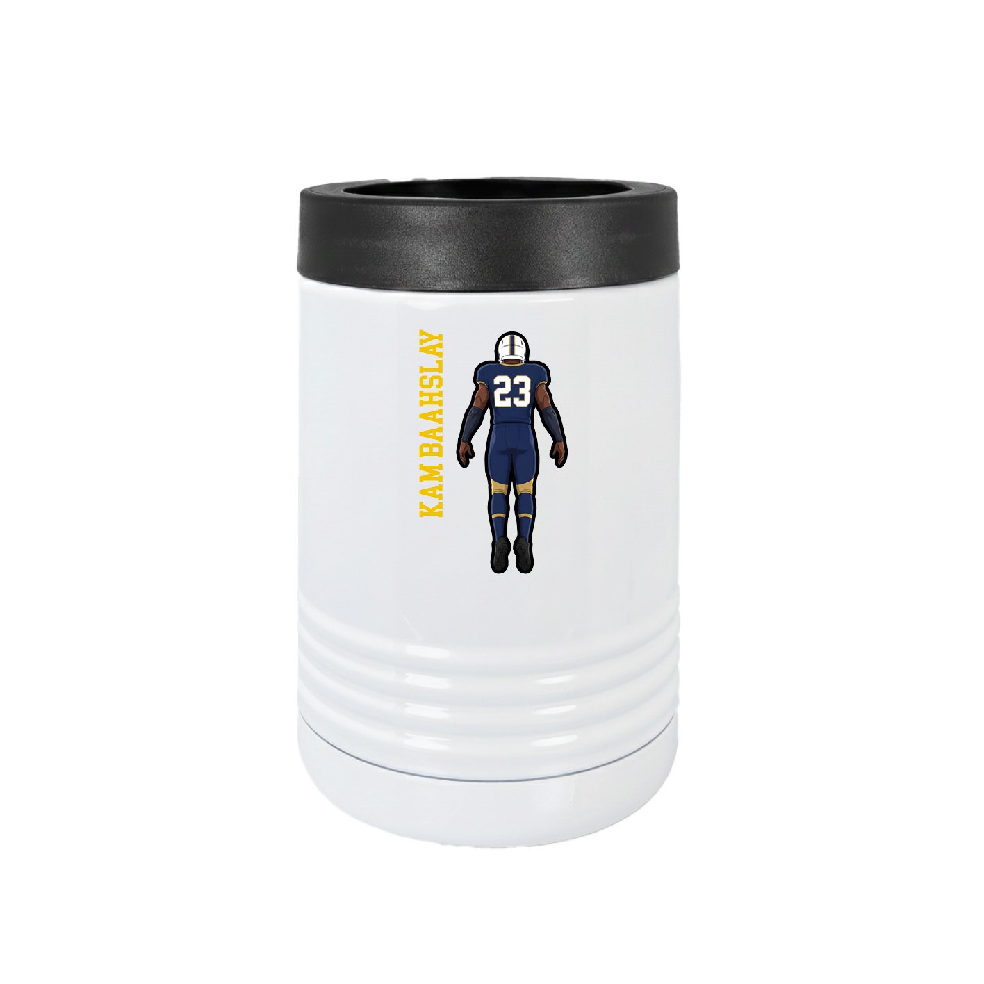 Beverage Holder — Name Vertical in White