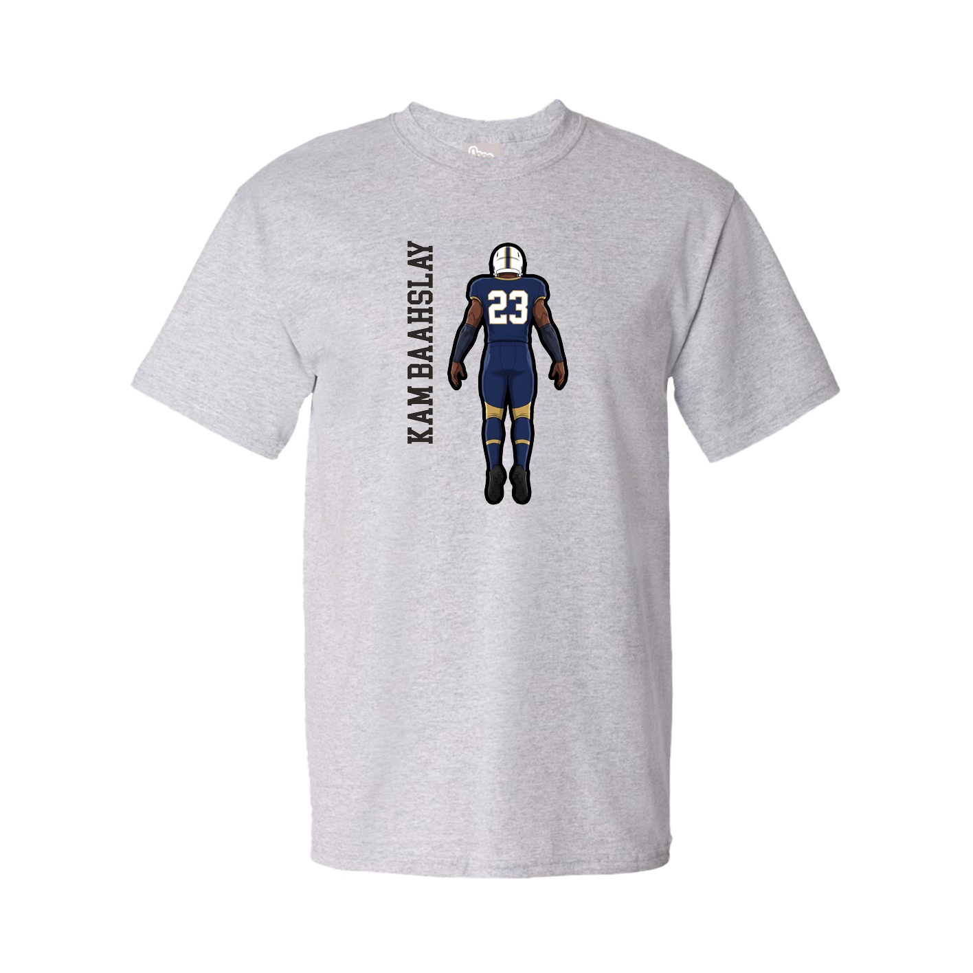 Tee — Name Vertical in Grey