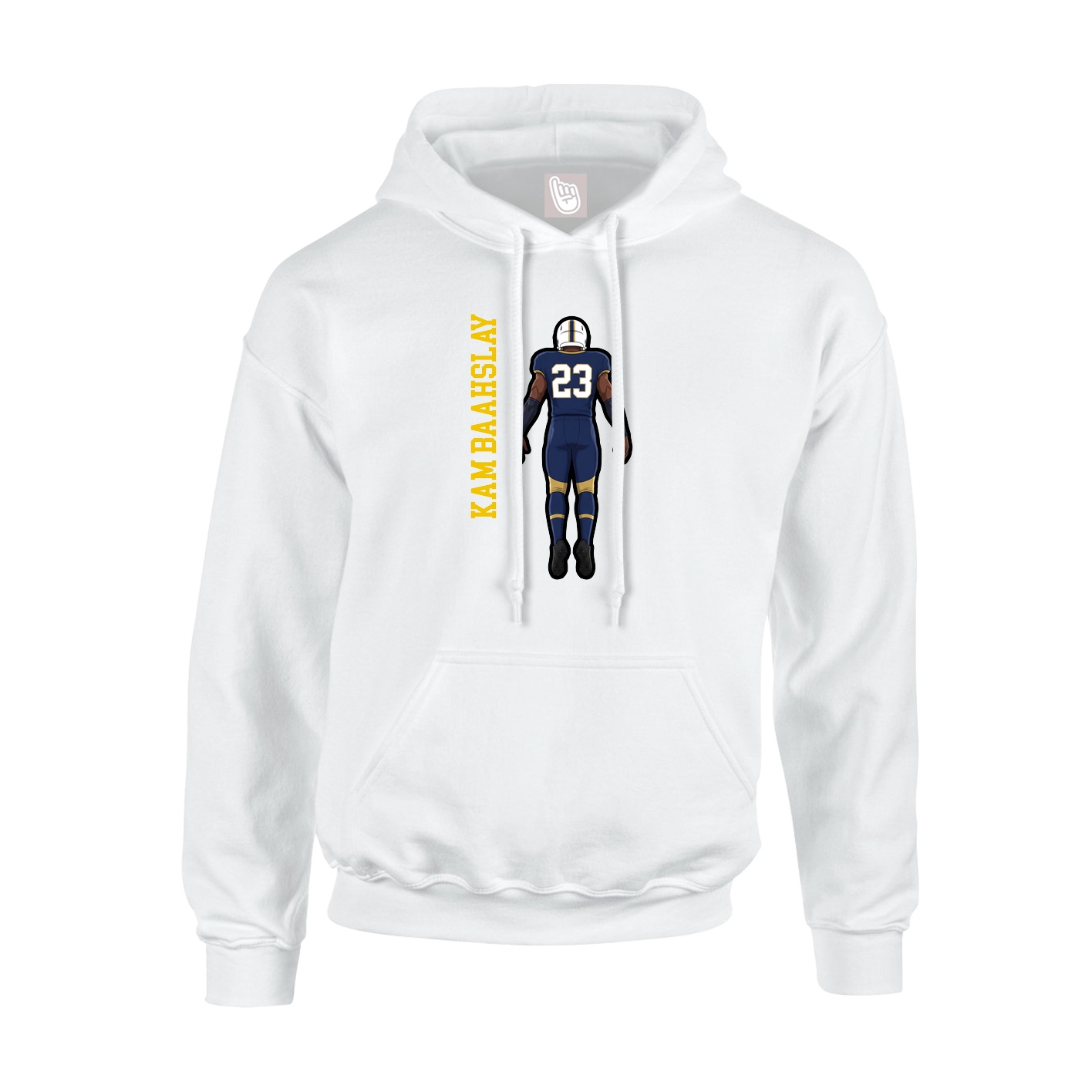 Youth Hoodie — Name Vertical in White