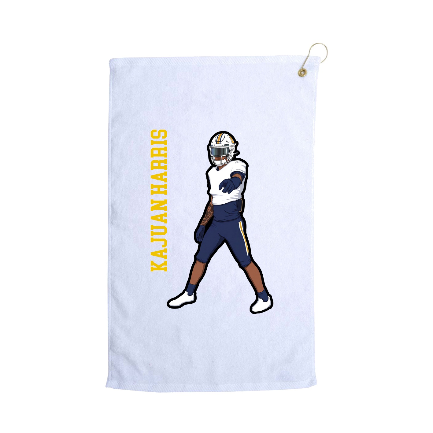 Golf Towel — Name Vertical in White