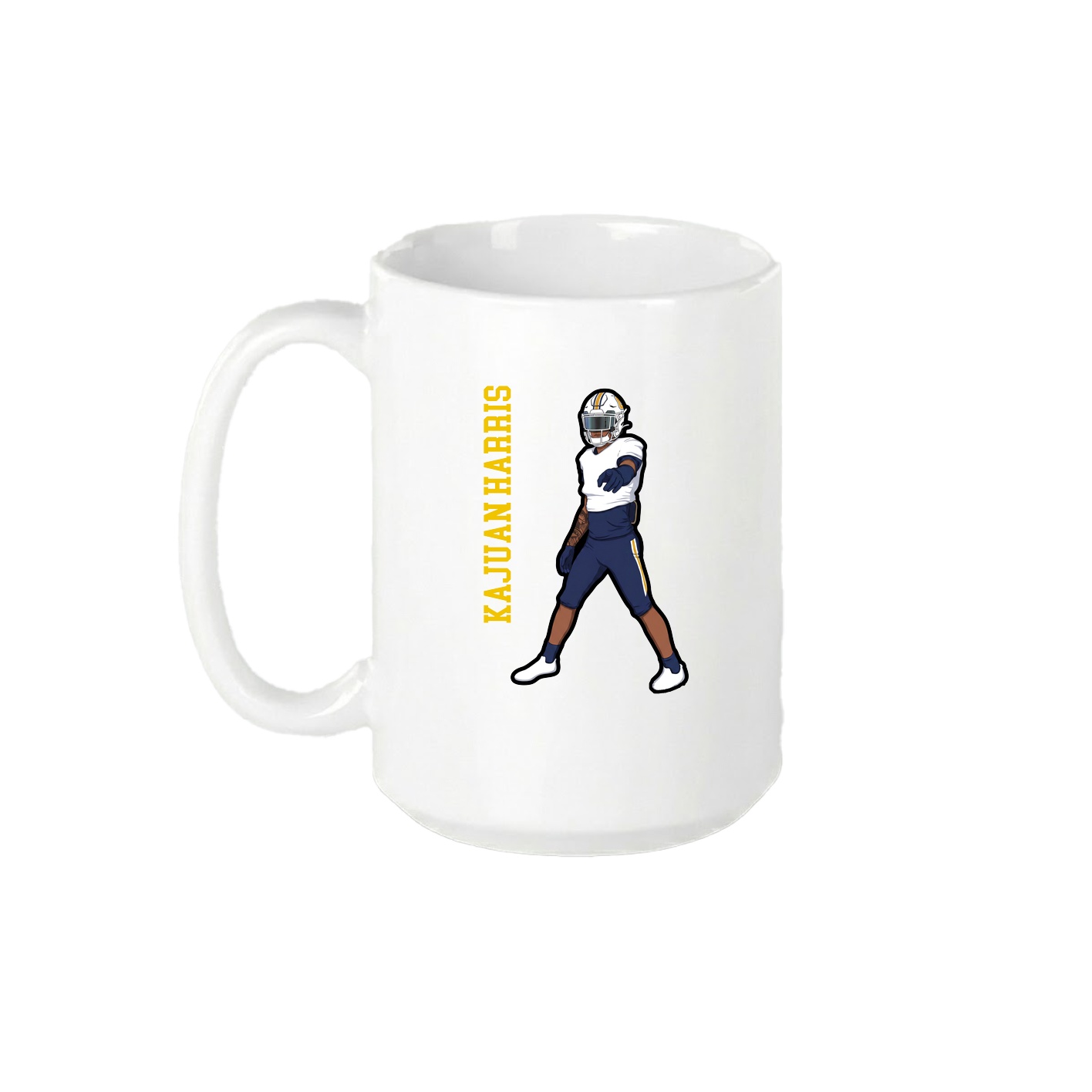 15oz Coffee Mug — Name Vertical in White