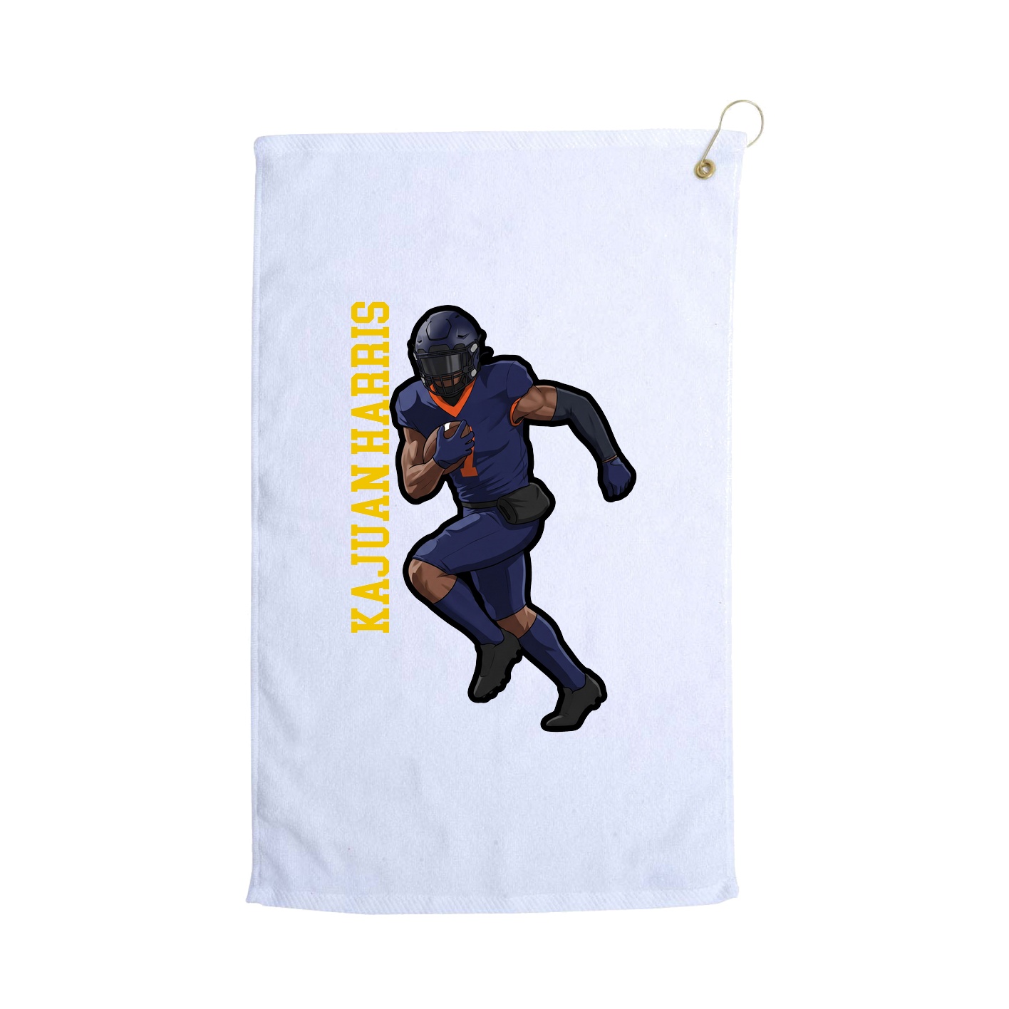 Golf Towel — Name Vertical in White