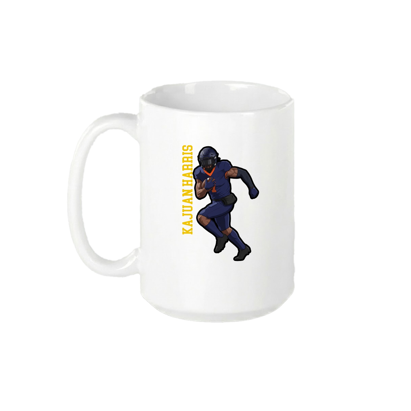 15oz Coffee Mug — Name Vertical in White