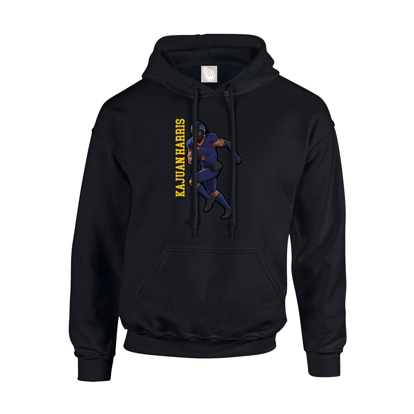 Hoodie — Name Vertical in Black