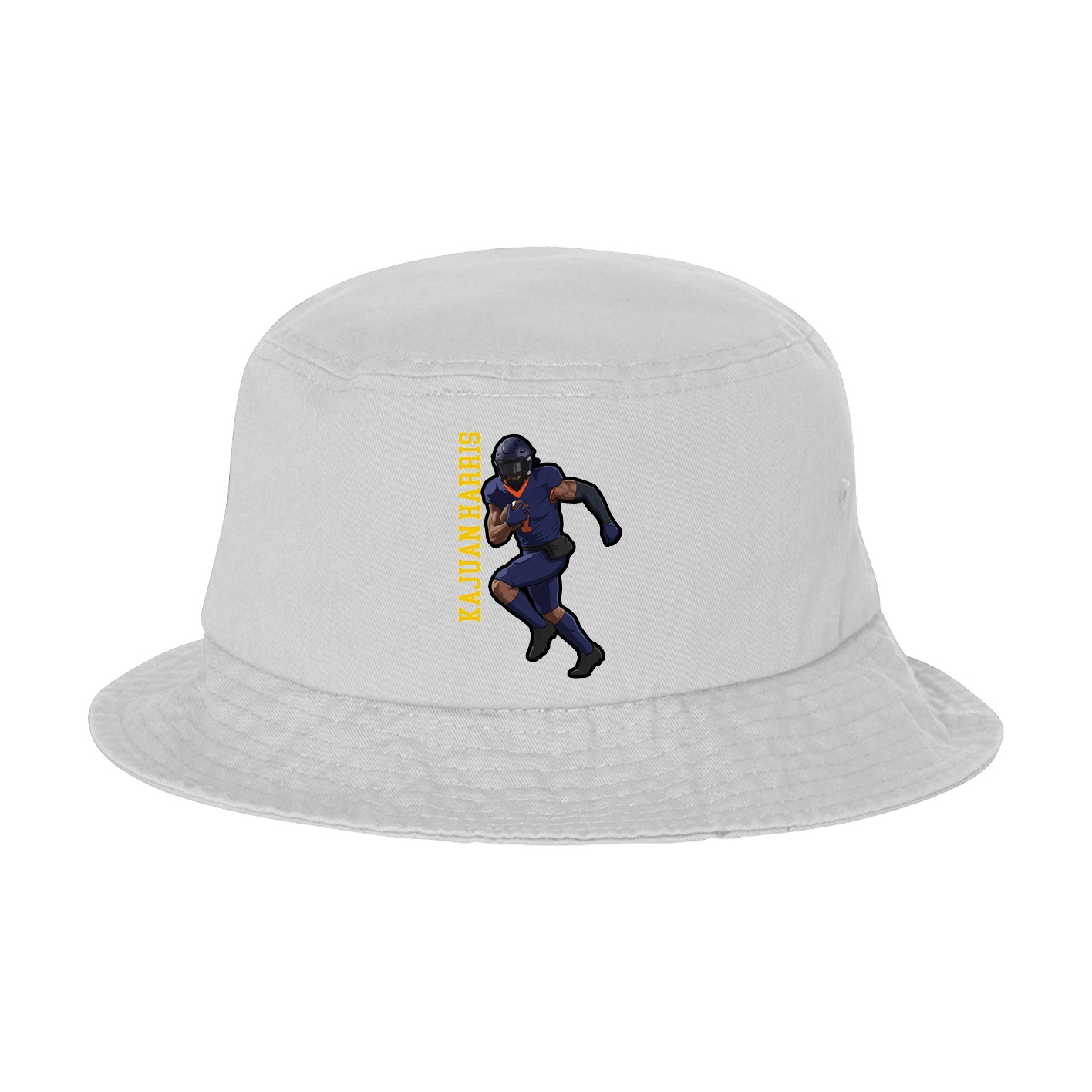 Bucket Cap — Name Vertical in White