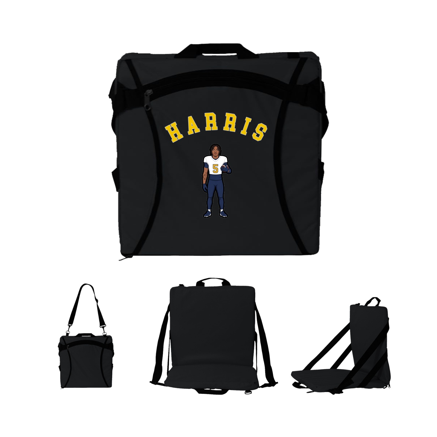 Folding Stadium Seat — Shirsey Arch in Black