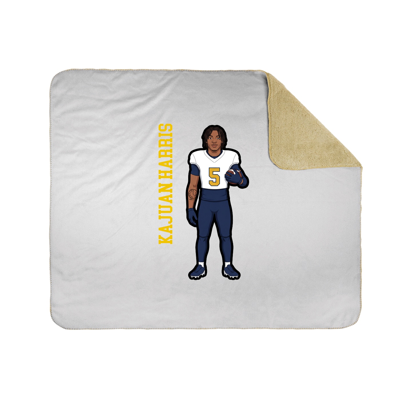 Throw Blanket — Name Vertical in White