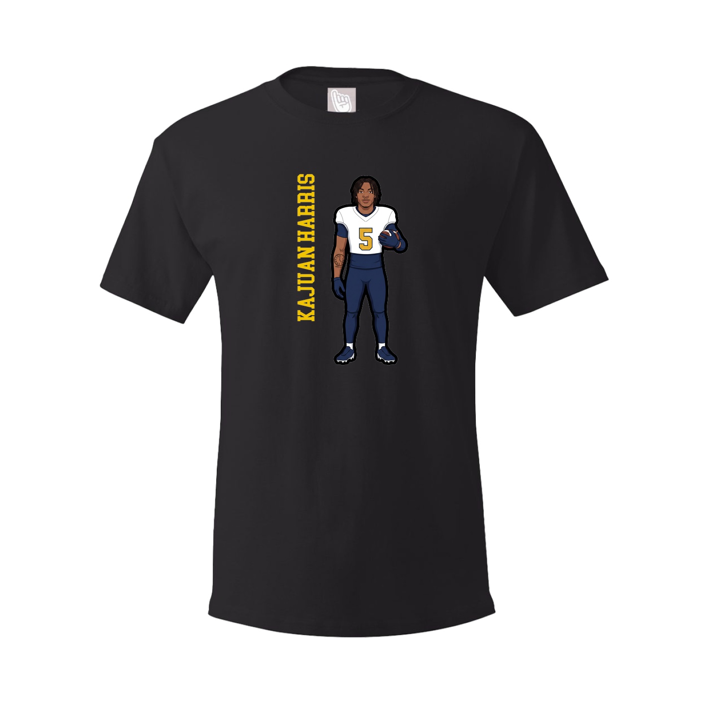 Youth Tee — Name Vertical in Black