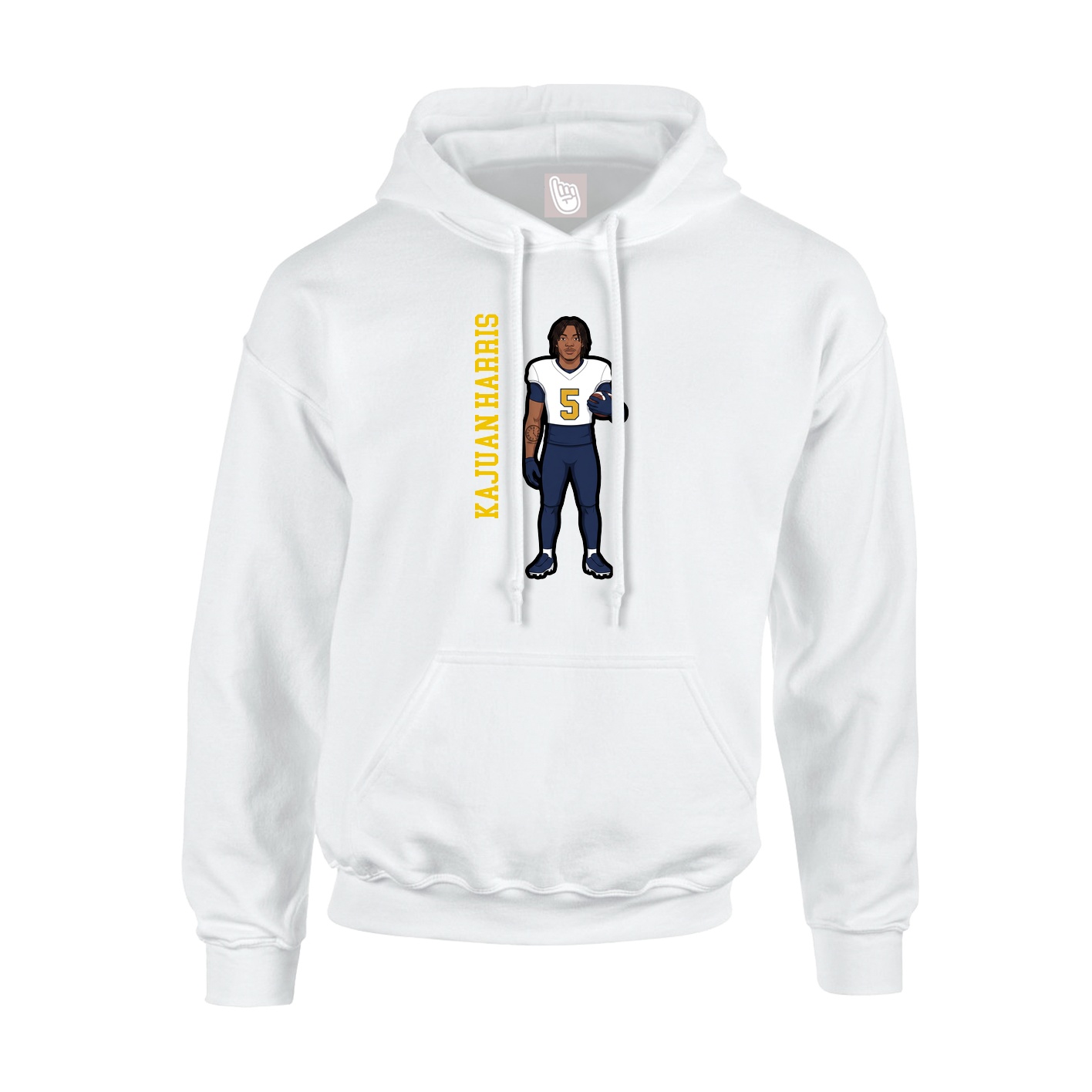 Hoodie — Name Vertical in White