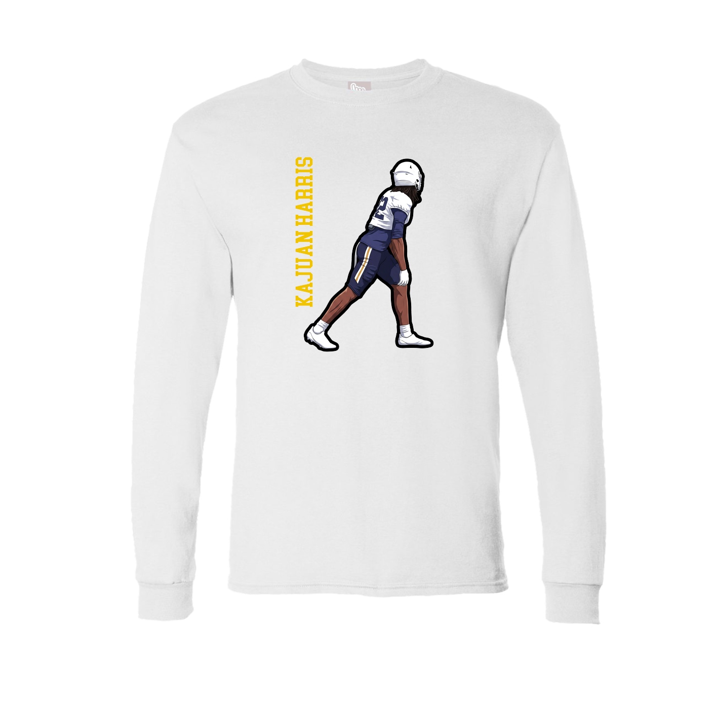 Long Sleeve Tee — Name Vertical in White