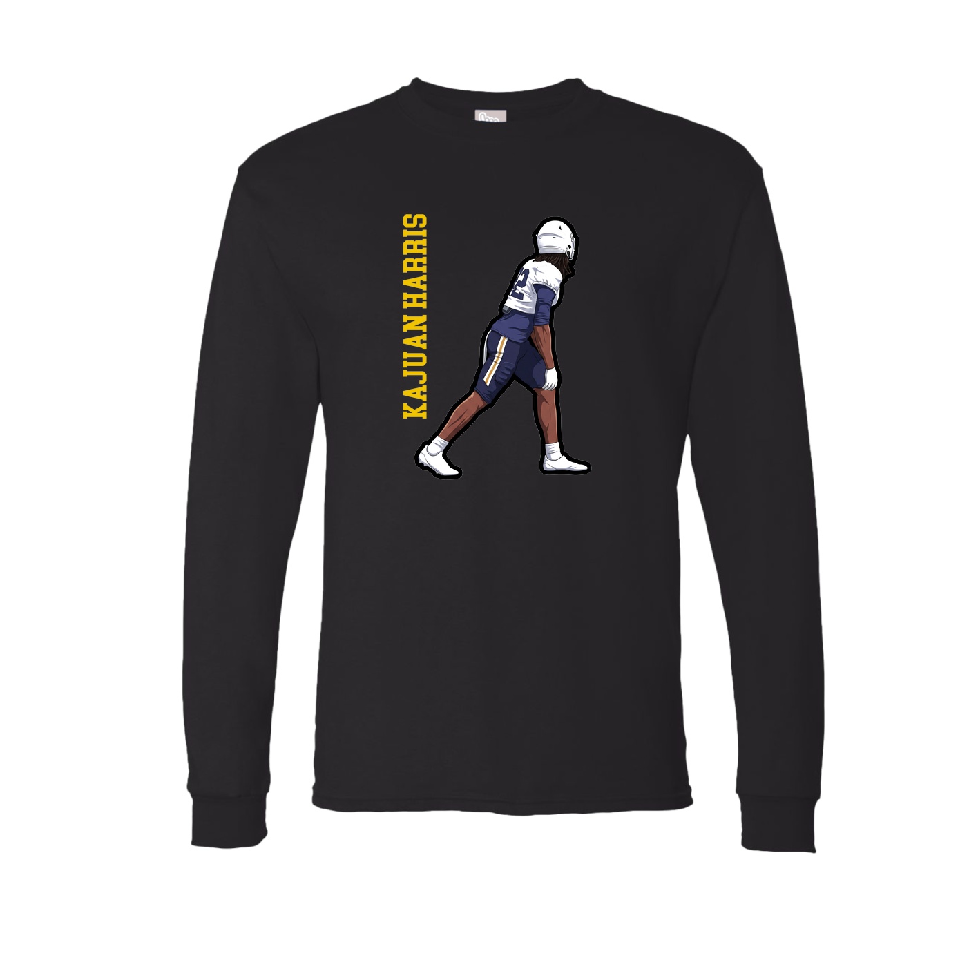 Long Sleeve Tee — Name Vertical in Black