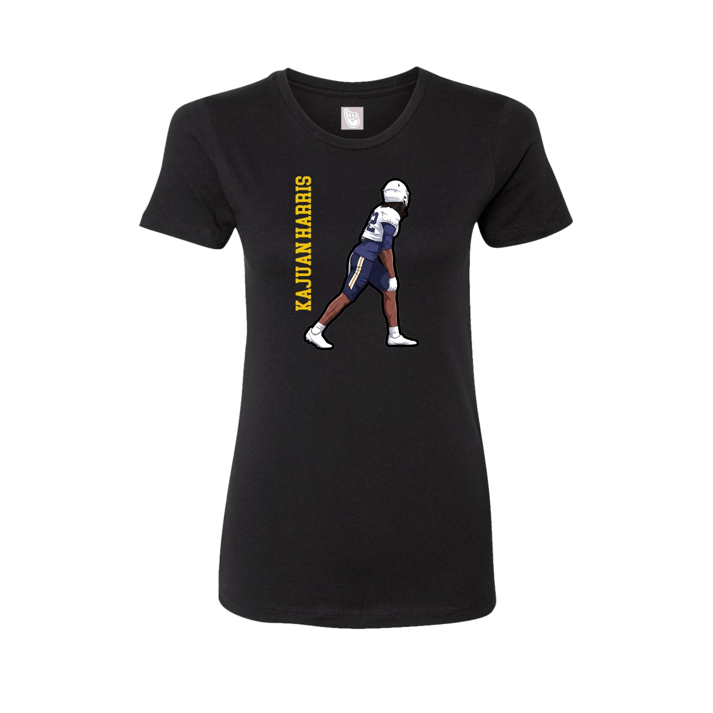 Womens Tee — Name Vertical in Black