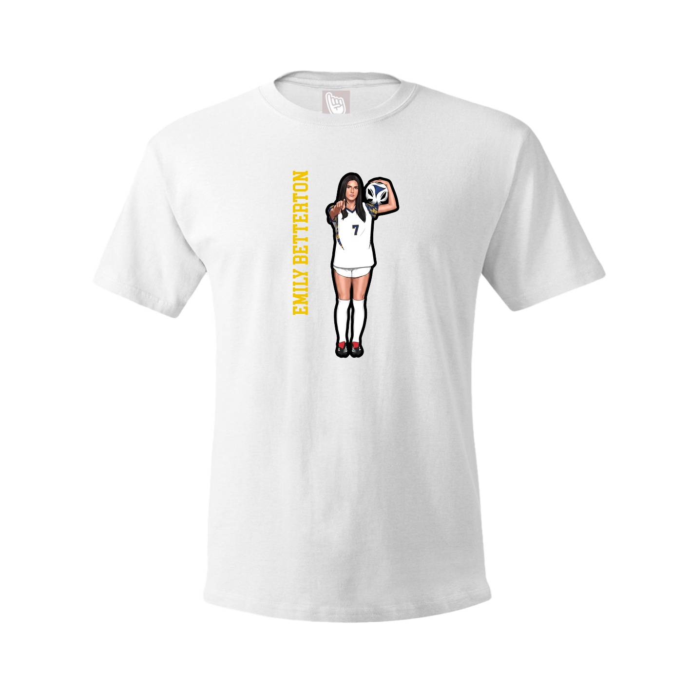 Tee — Name Vertical in White