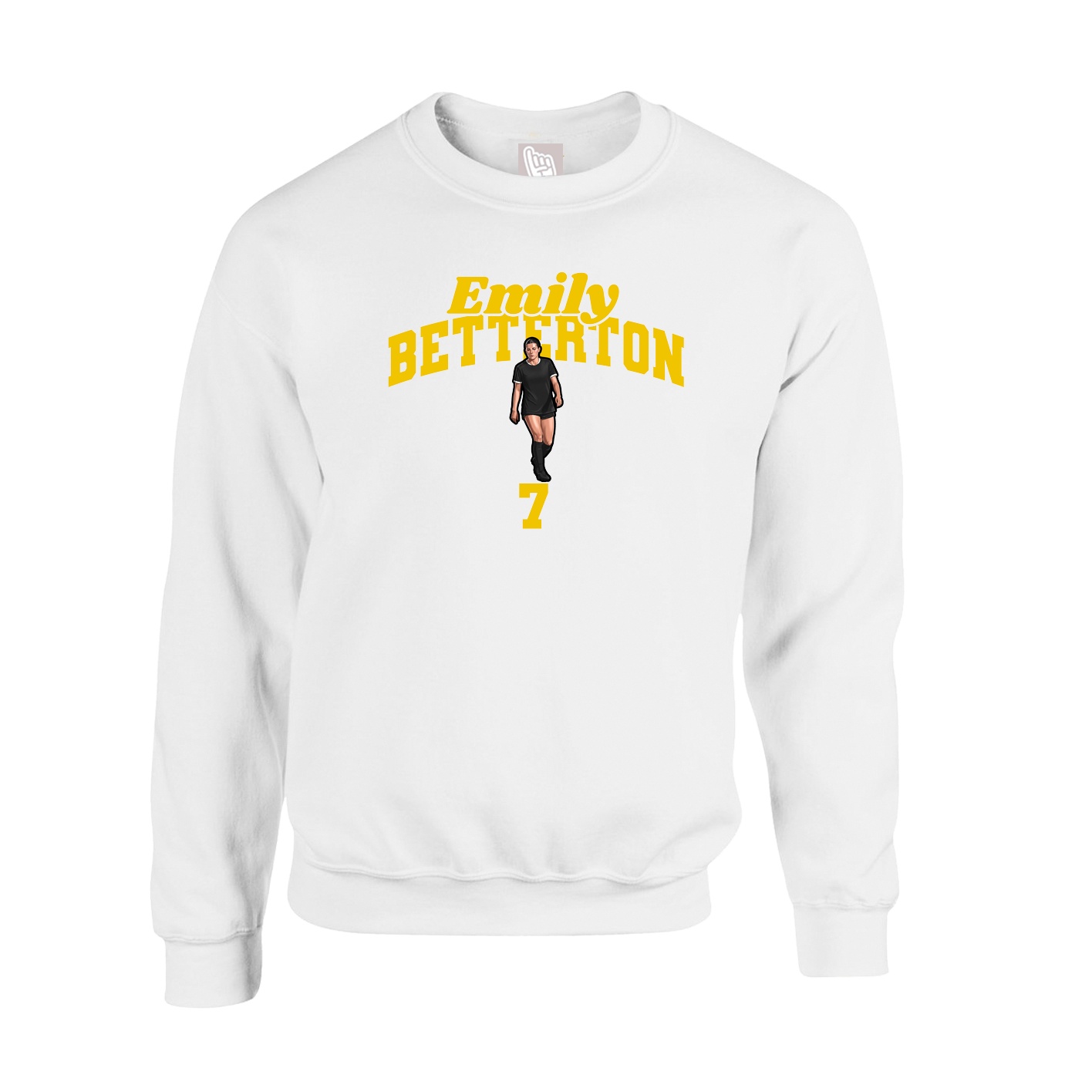 Fleece Crew — Signature Arch in White