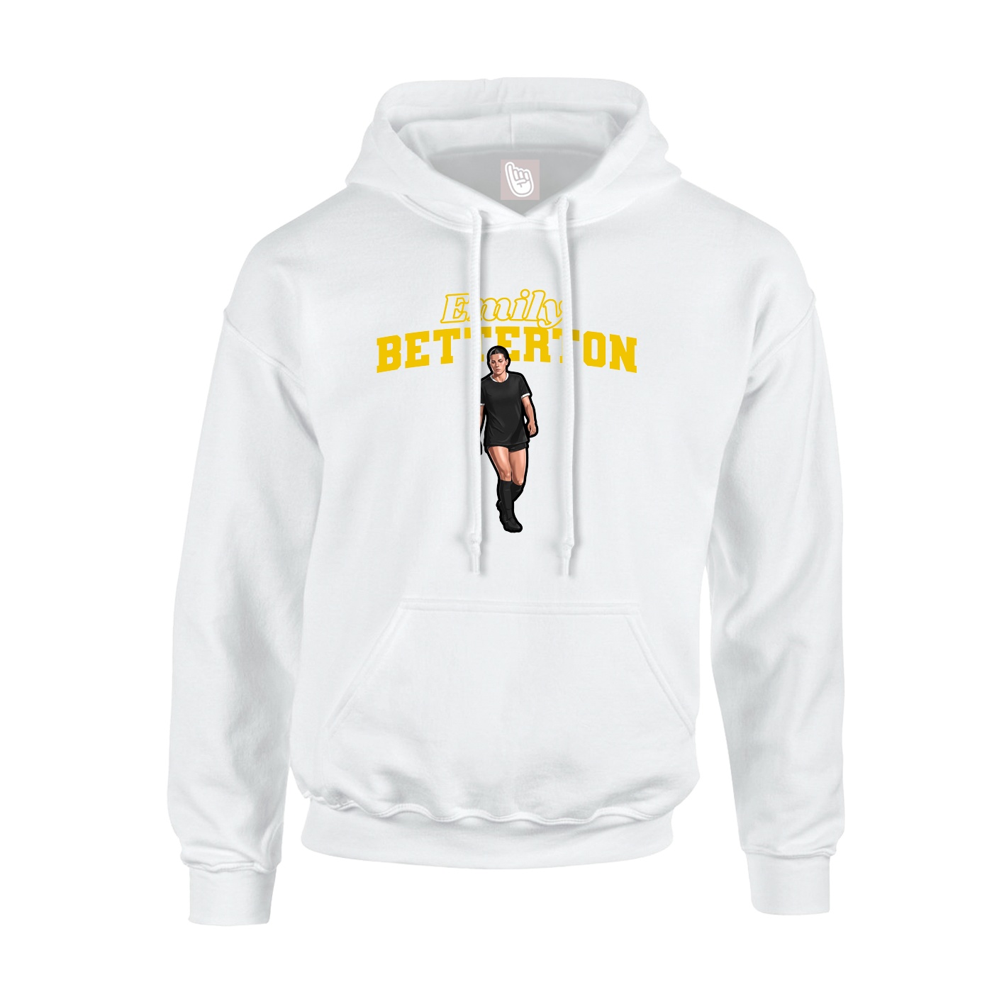 Youth Hoodie — Name Arch in White
