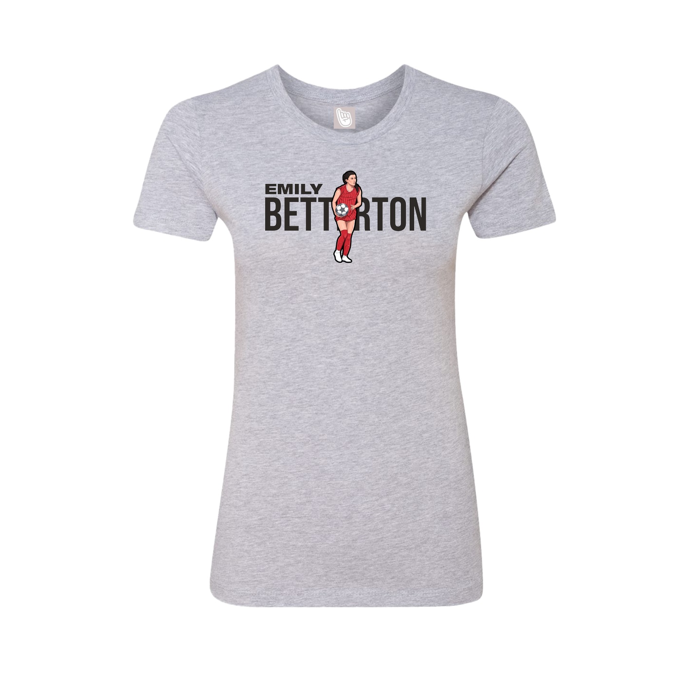 Fitted Women's Tee — Player Name in Grey