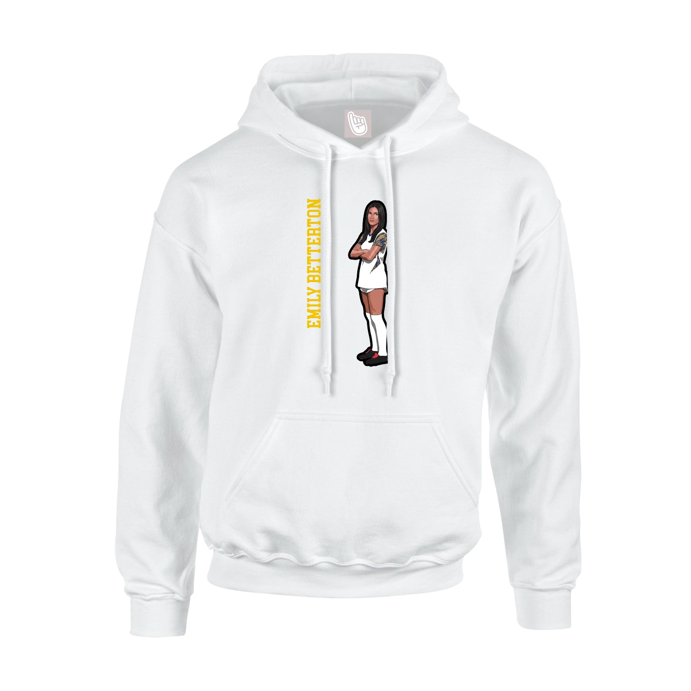 Hoodie — Name Vertical in White