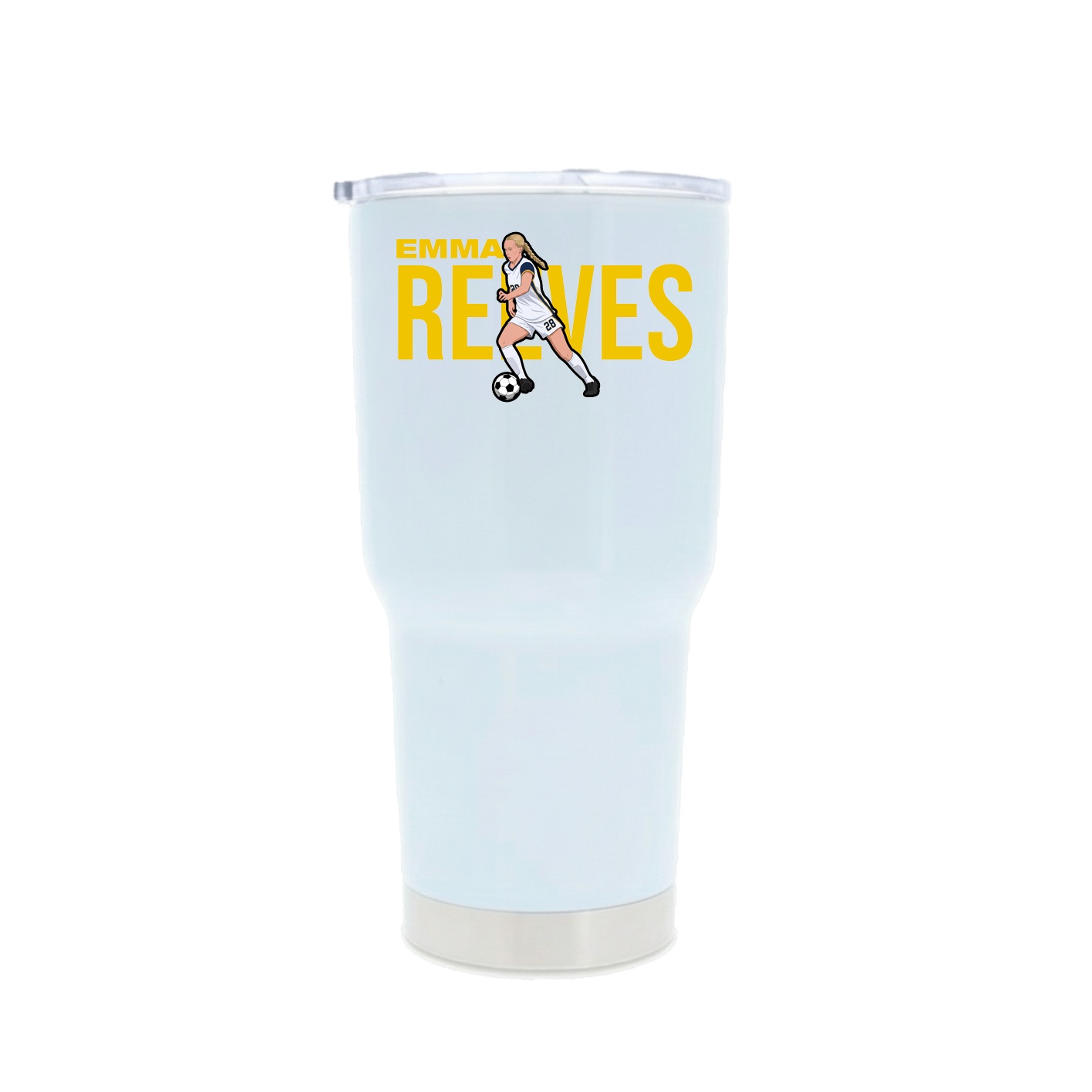 30oz Stainless Steel Tumbler — Player Name in White