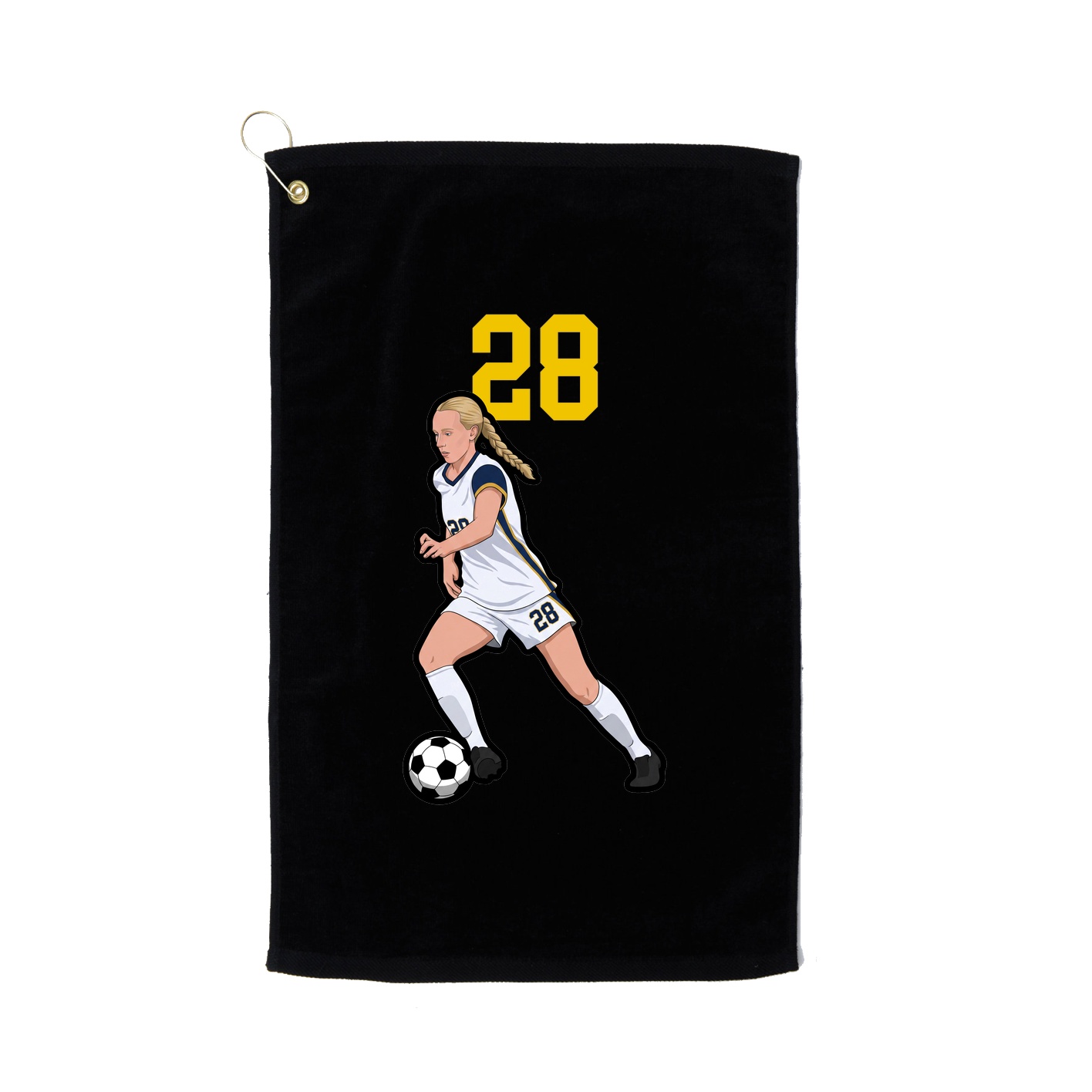 Golf Towel — Number Top in Black