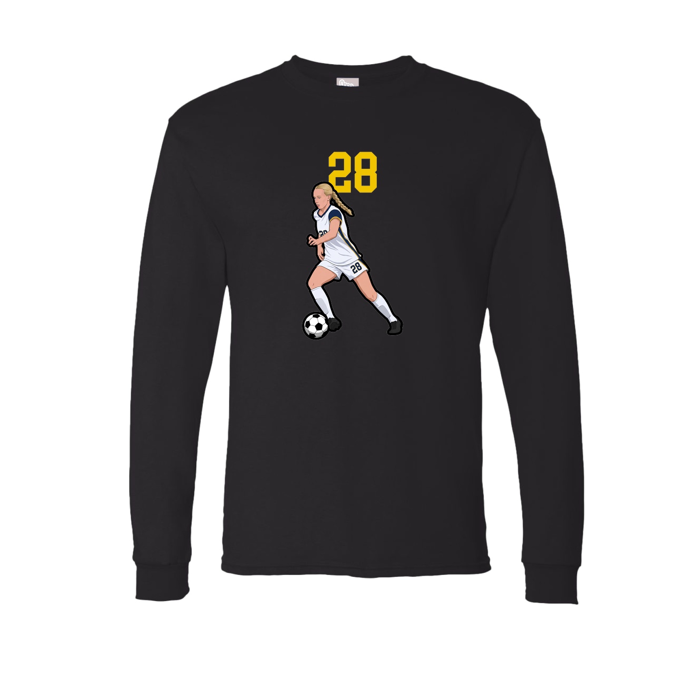 Long Sleeve Tee — Number Top in Black