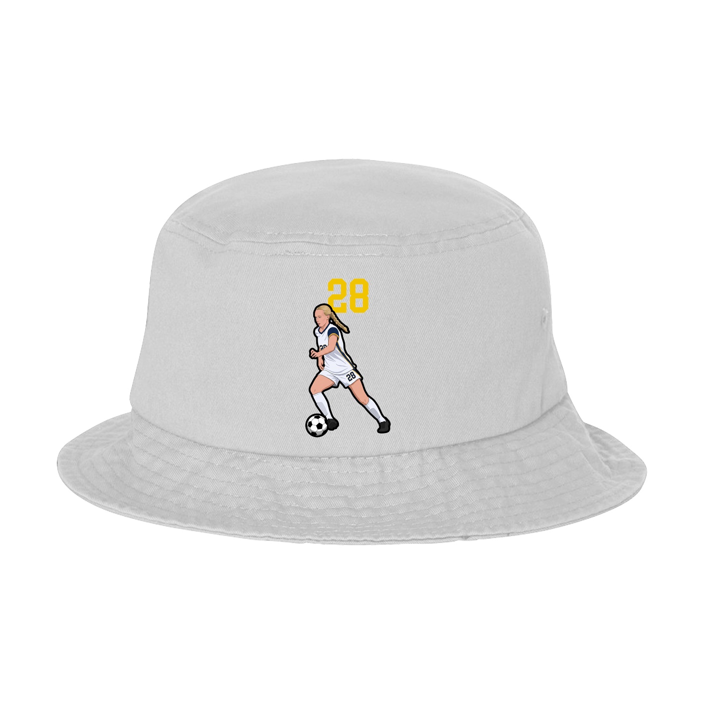 Bucket Cap — Number Top in White
