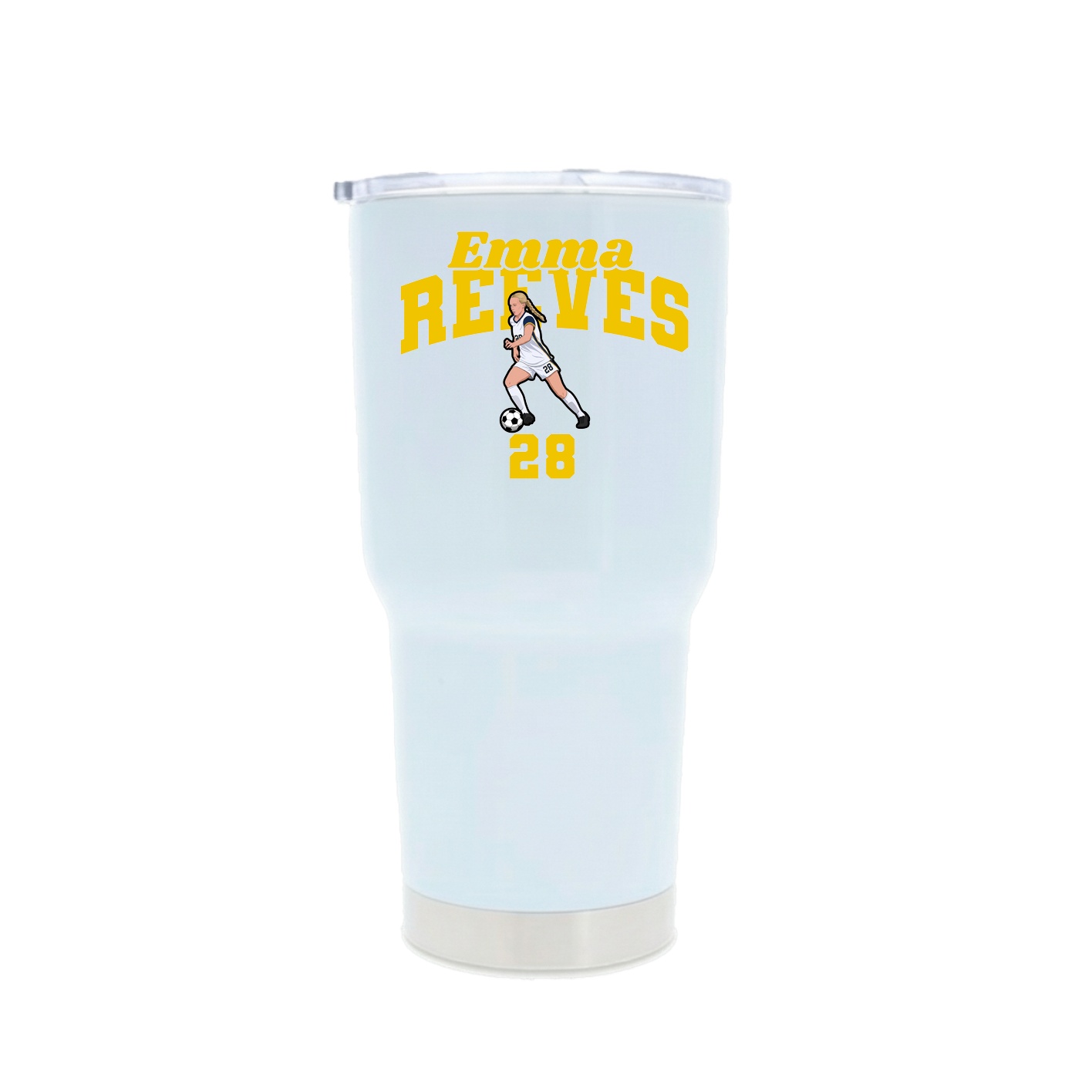 30oz Stainless Steel Tumbler — Signature Arch in White