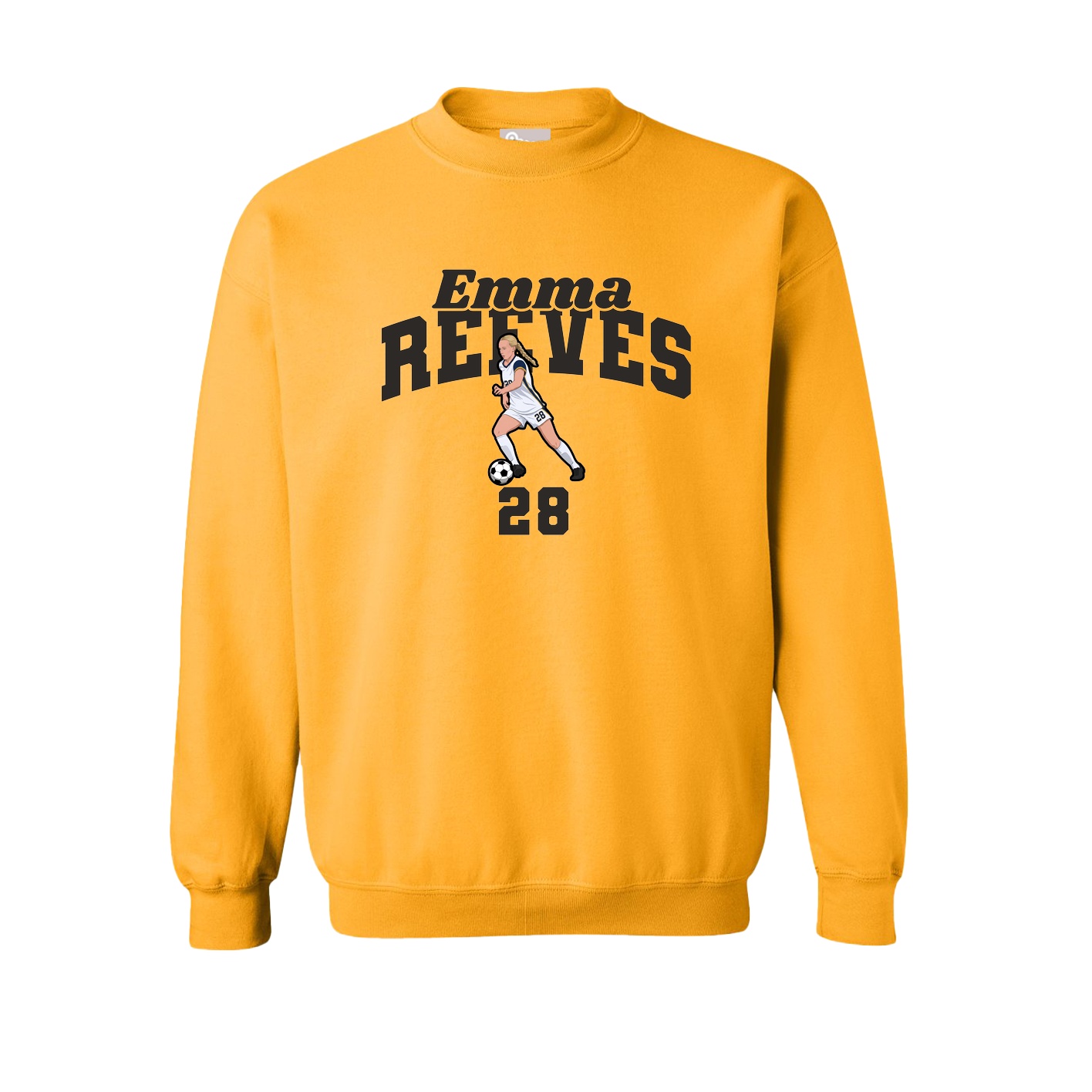 Fleece Crew — Signature Arch in Gold