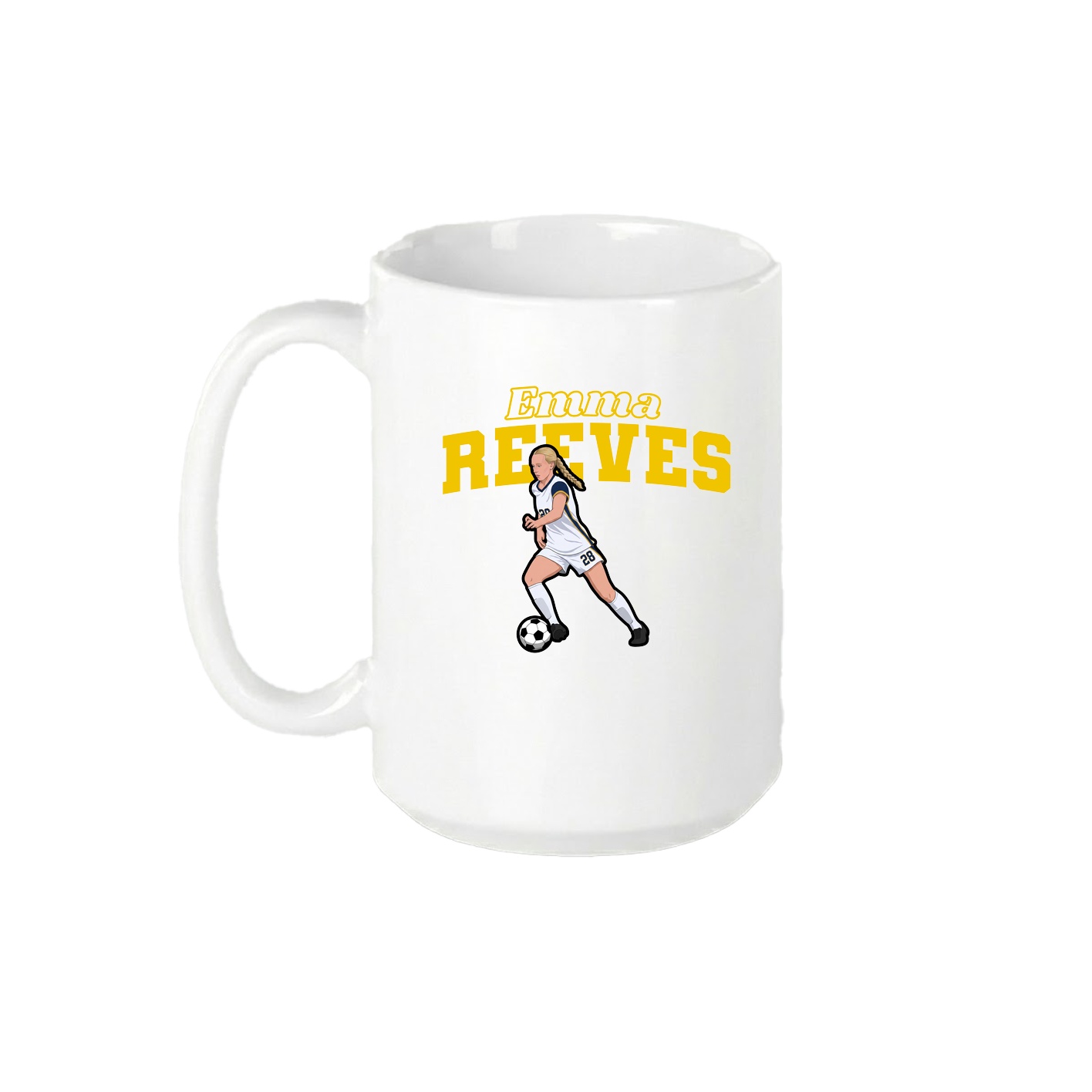 15oz Coffee Mug — Name Arch in White
